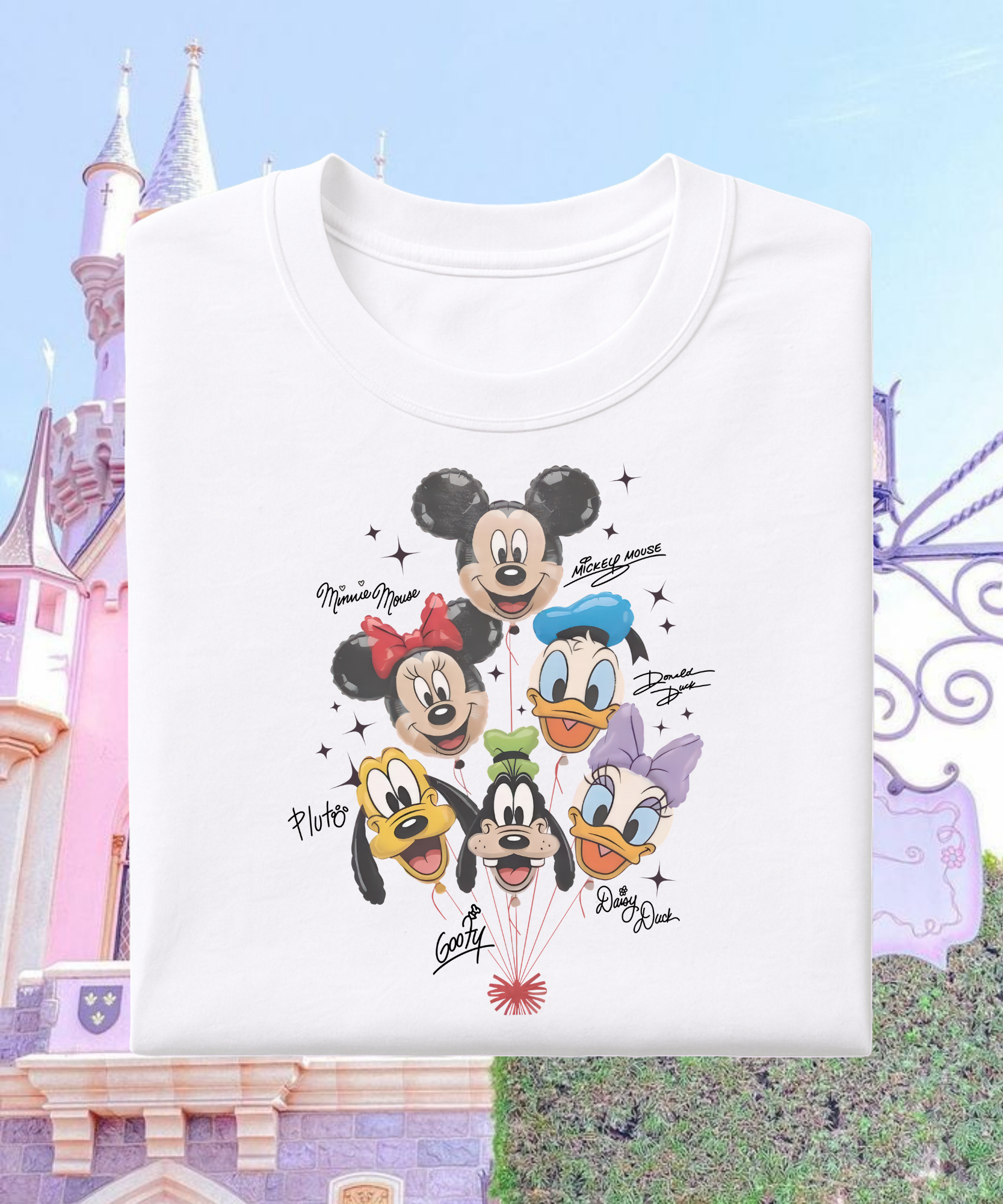 Mickey 6 Balloons - Tshirt/Sweatshirt - White/Pink/Blue