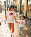 Mama & Mini Checkered Heart T-shirts - Matching