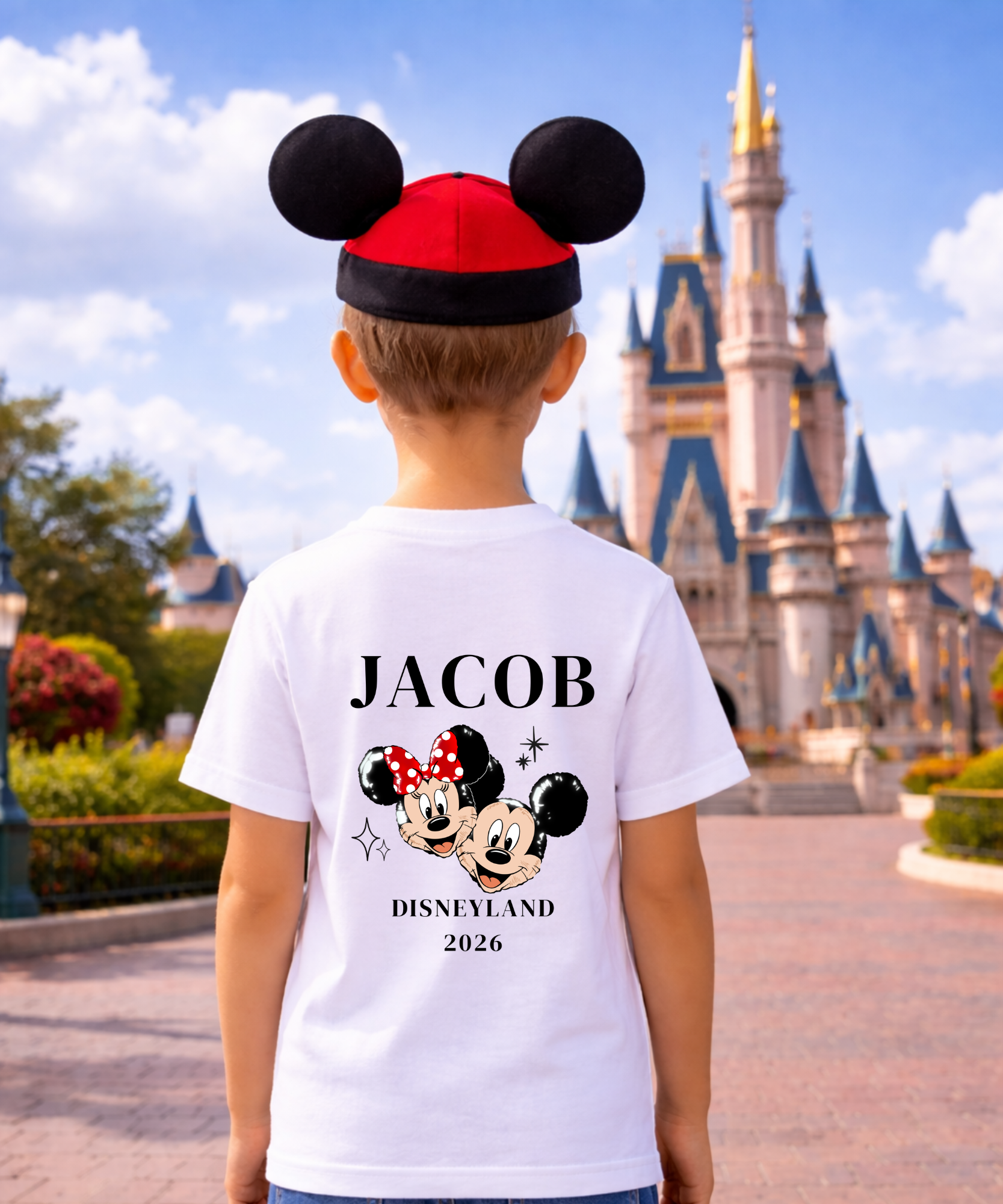 Personalised WDW/DL - Double Sided - Tshirt/Sweatshirt - White/Blue/Pink