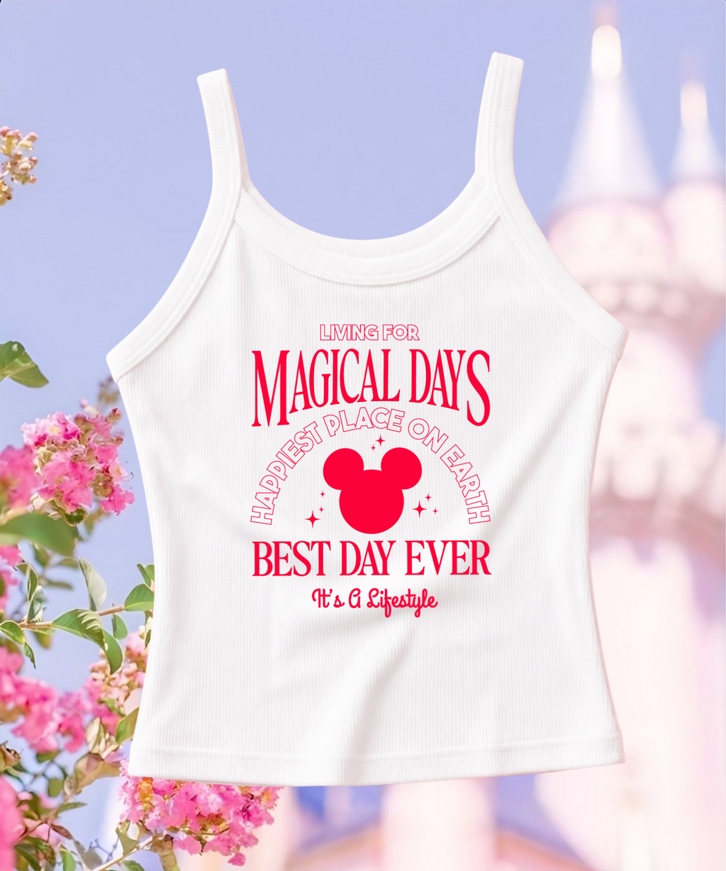 Magical Days Best Day Ever - Cropped Tee/Spaghetti Tank Top