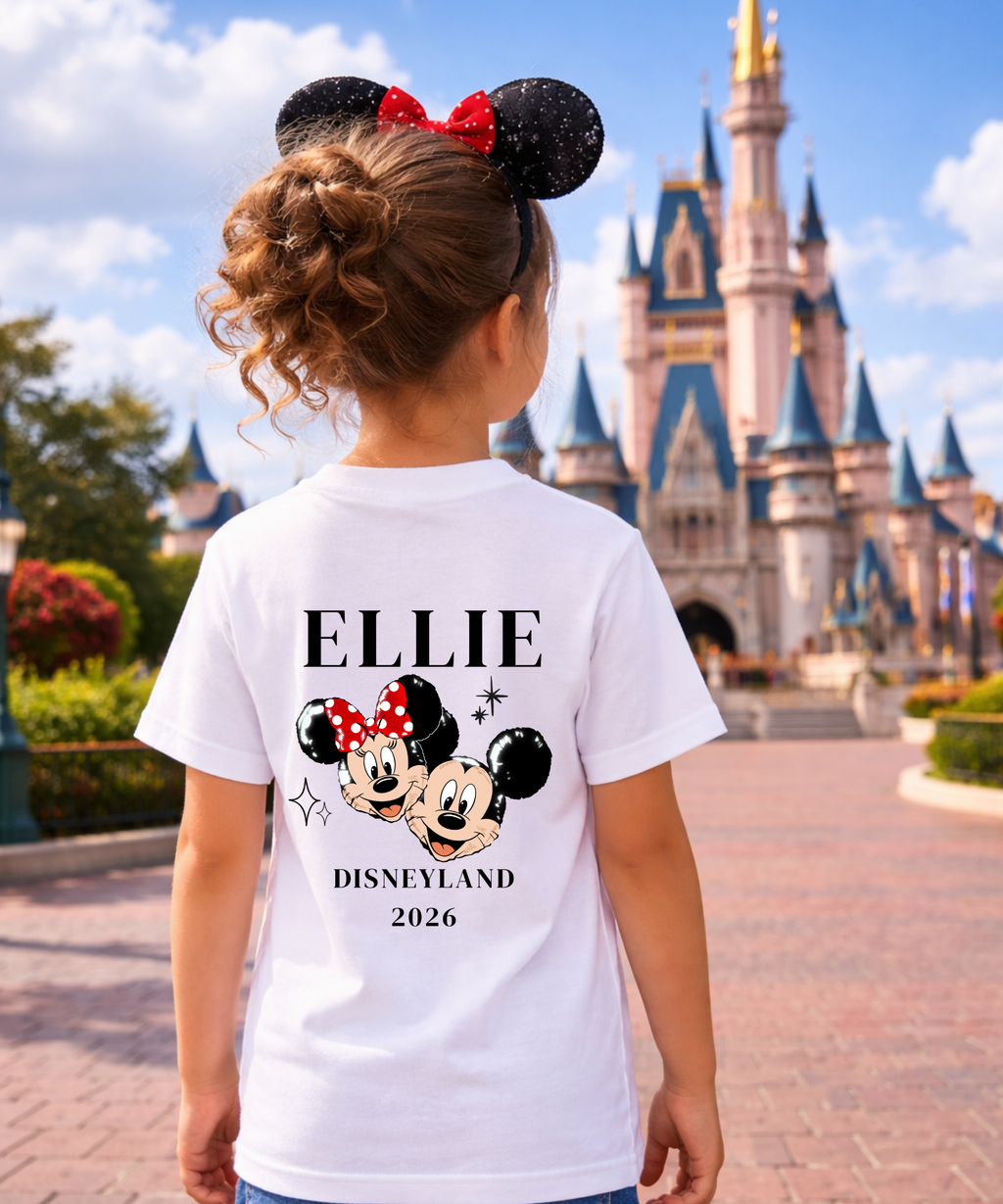 Personalised WDW/DL - Double Sided - Tshirt/Sweatshirt - White/Blue/Pink