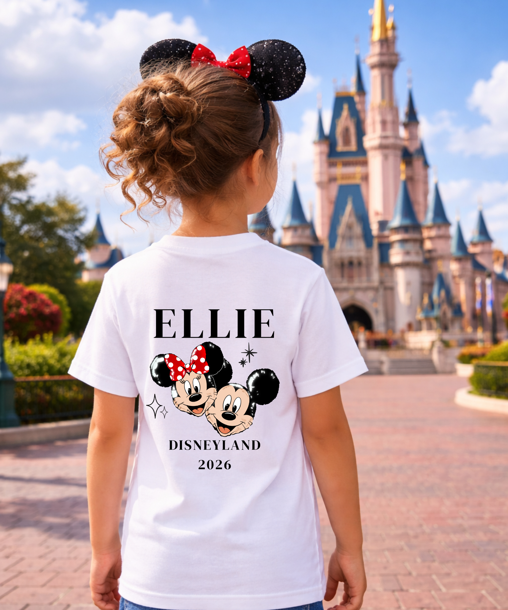 Personalised WDW/DL - Double Sided - Tshirt/Sweatshirt - White/Blue/Pink