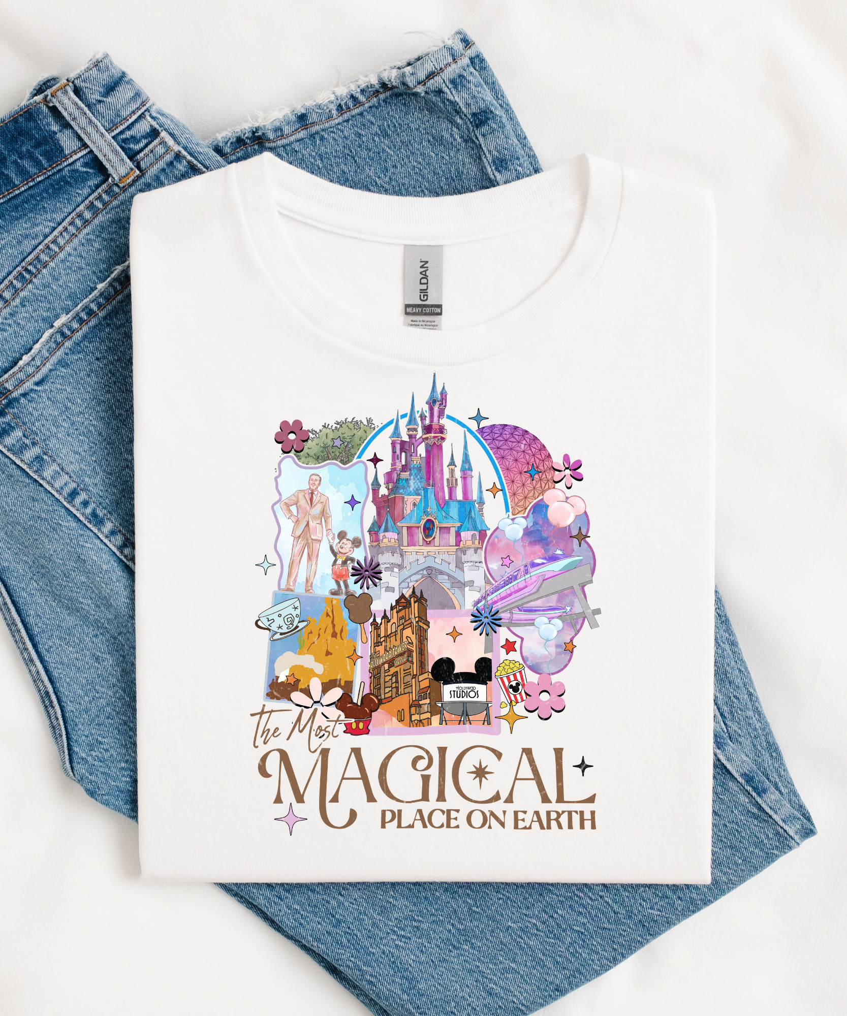 Magical Place - Tshirt - White/Pink/Blue