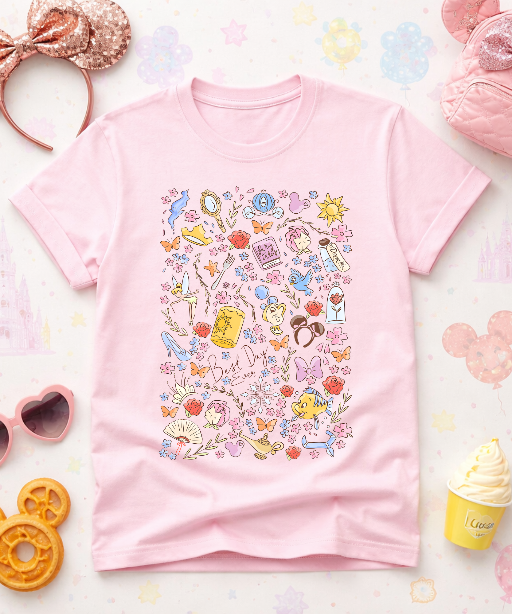 Princess Best Day Ever - Tshirt - Pink/White