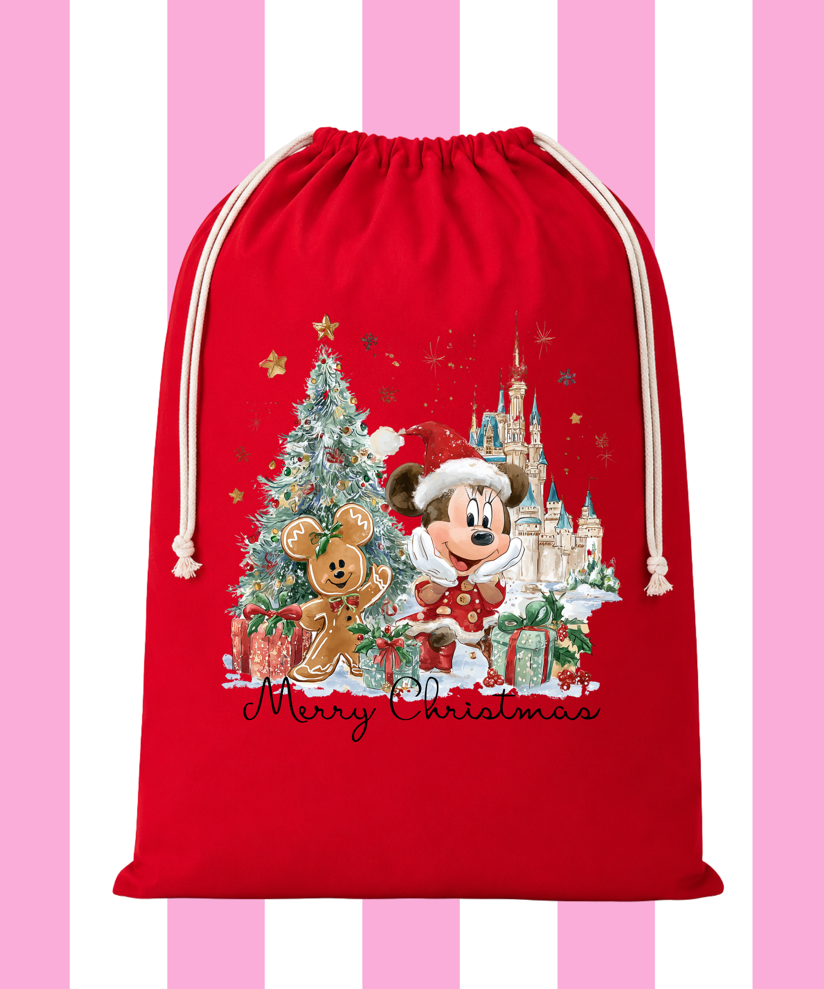 Minnie & Gingerbread Santa Sack