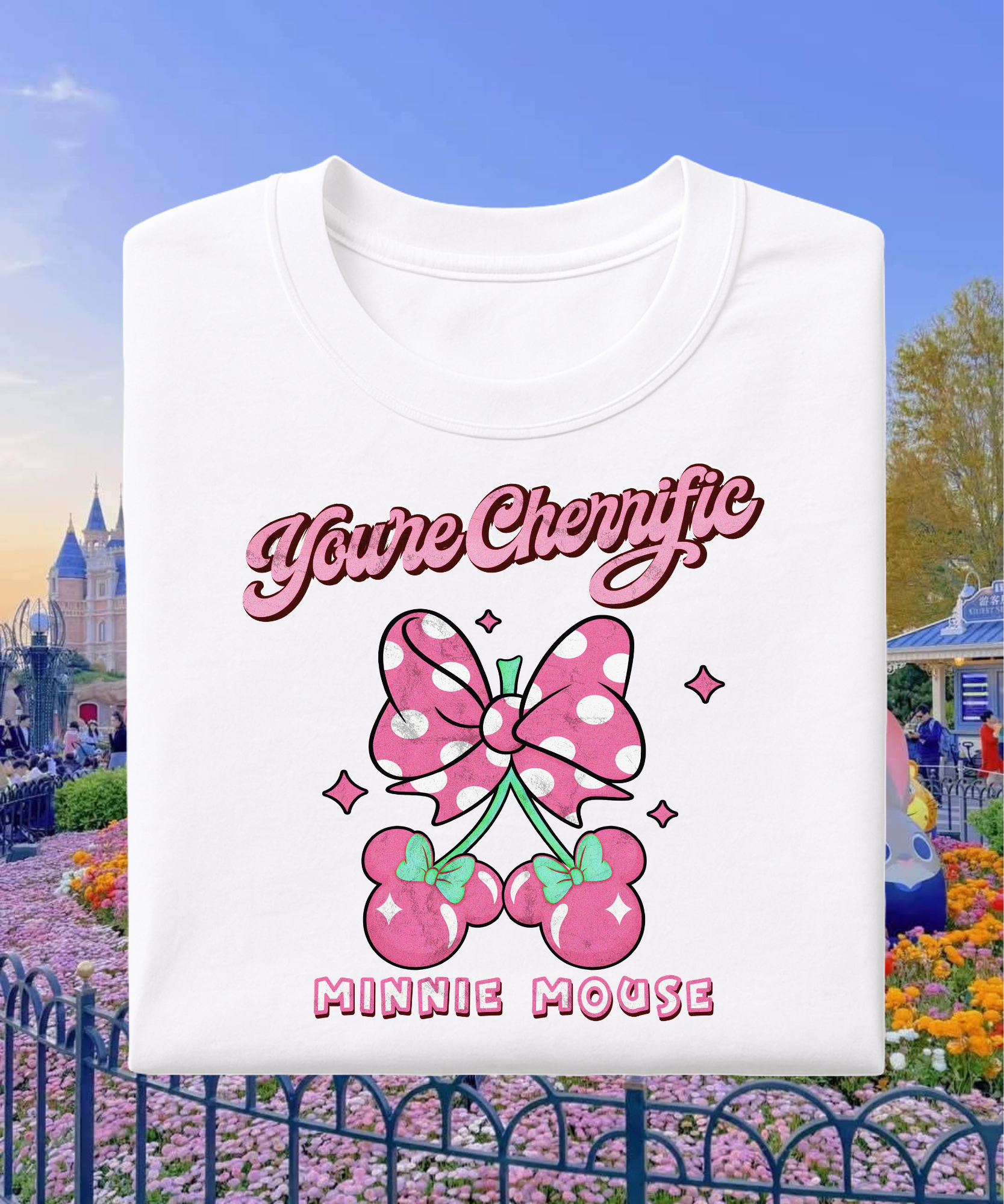 You’re Cherrific - Tshirt/Sweatshirt - White/Lemonade Pink/Navy