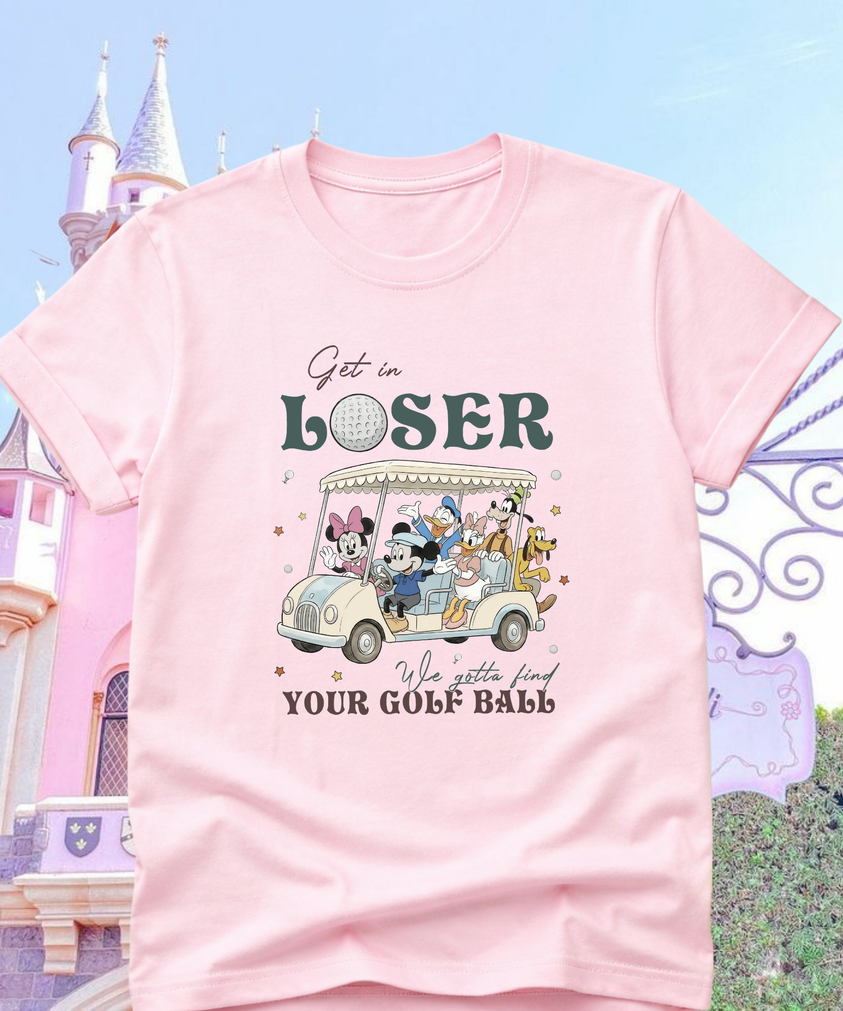 We Gotta Find Your Golf Ball - Tshirt - Pink/White