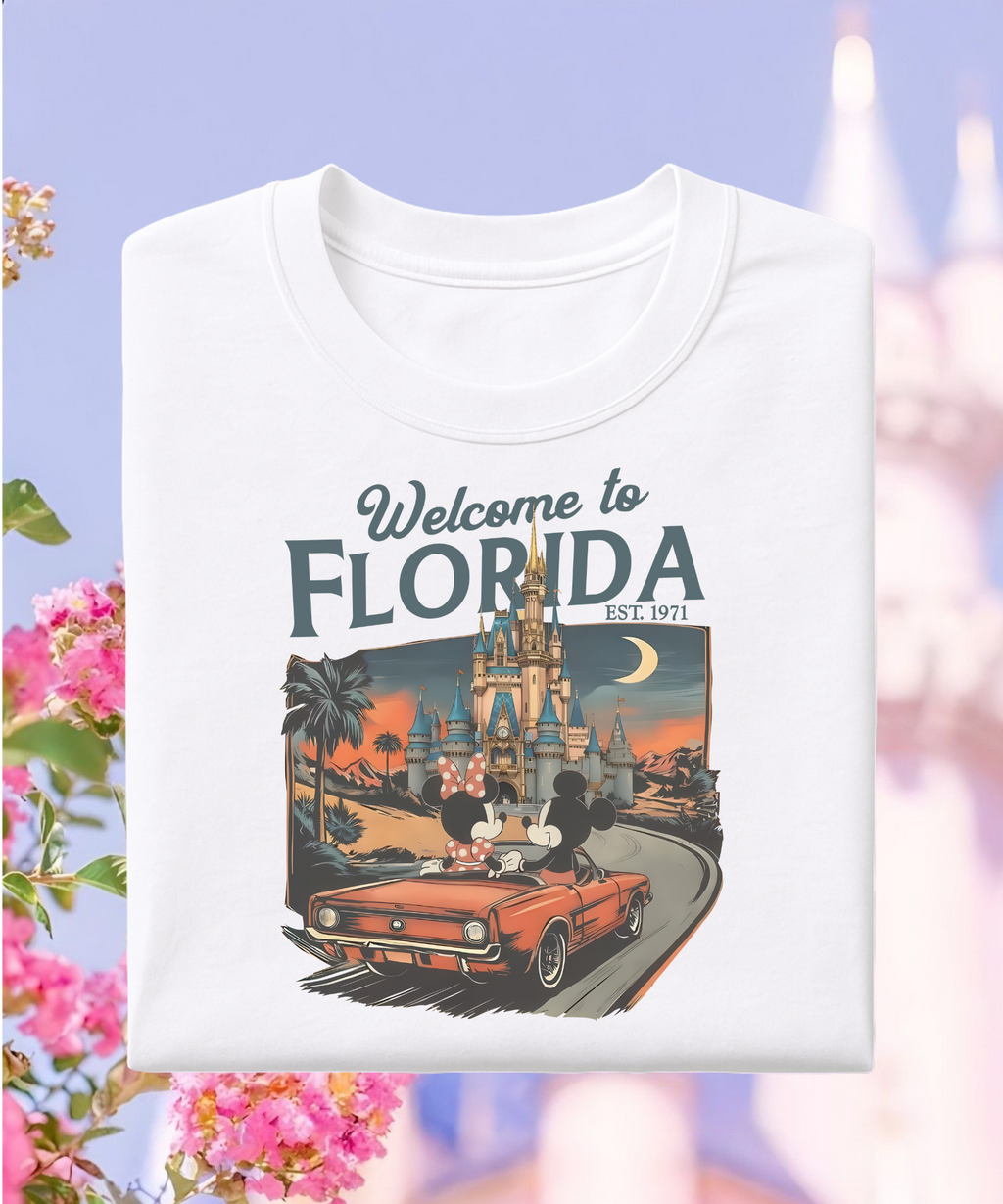 Welcome To Florida - Tshirt - White/Pink