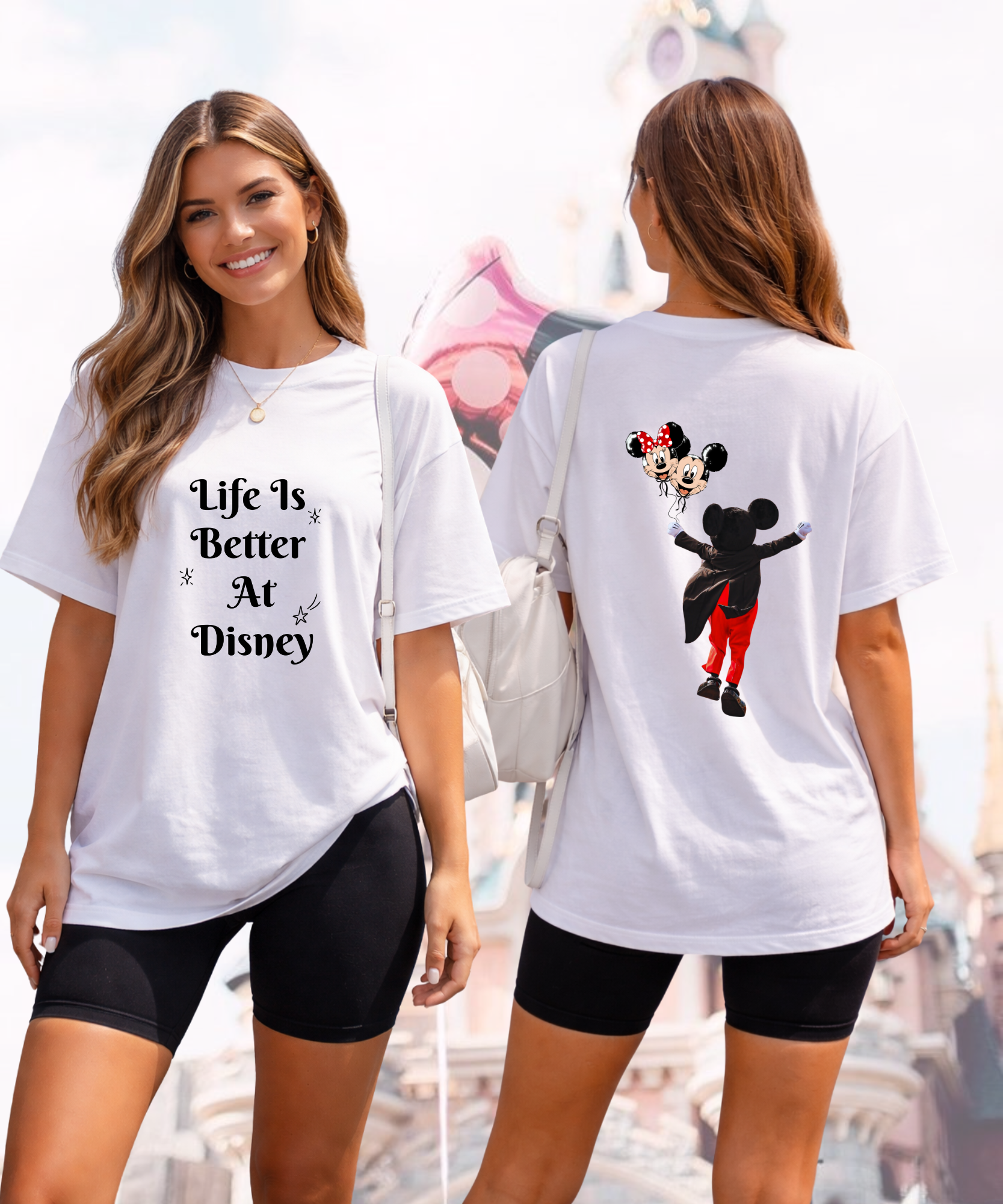 Life Is Better Exclusive - Double sided Tshirt - White/Pink