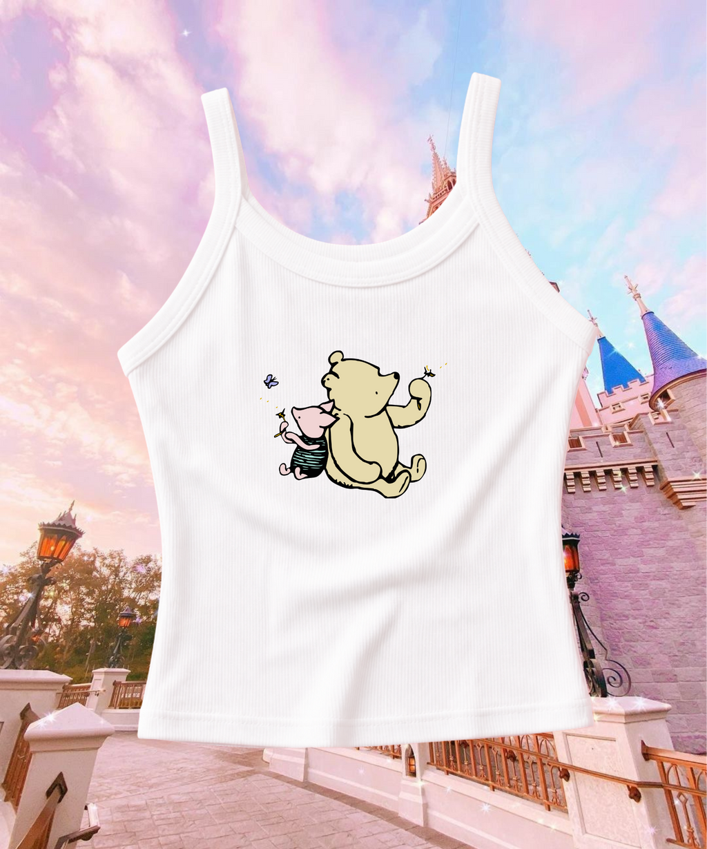 Pooh & Piglet Spaghetti Strap Tank Top - Red/White