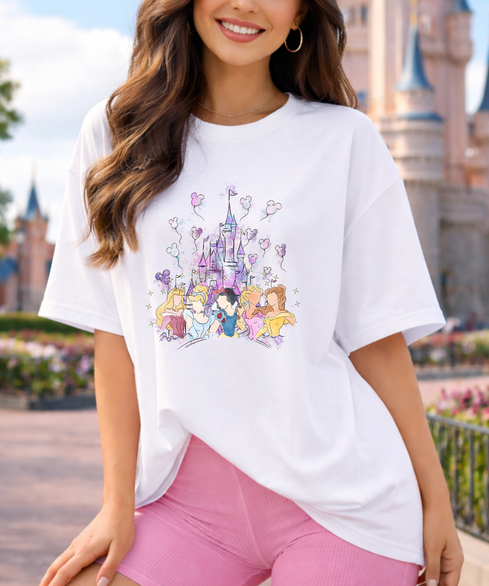Watercolour Princesses - Tshirt - White