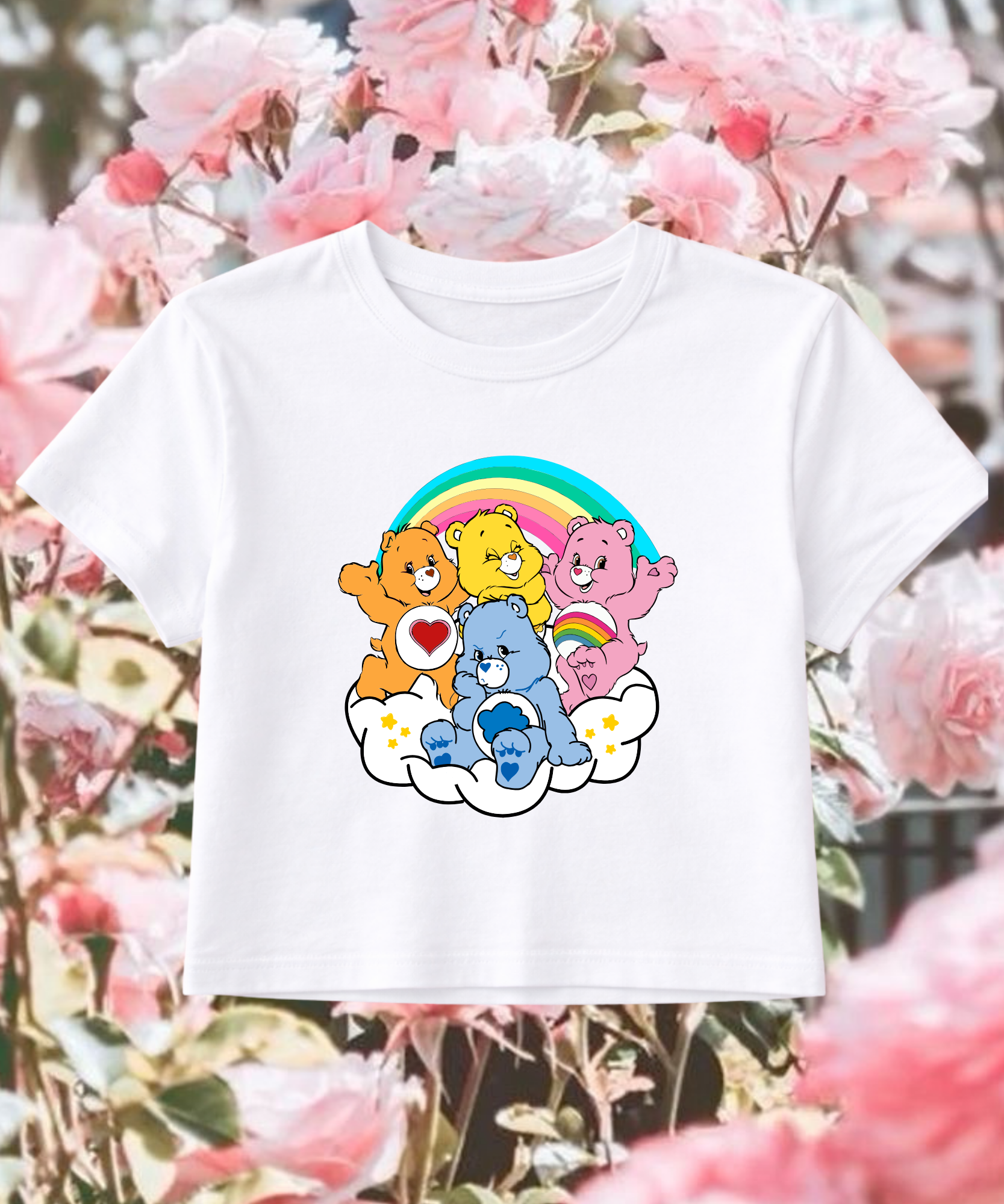 Care Bears - Cropped Tee/Cropped Vest - White