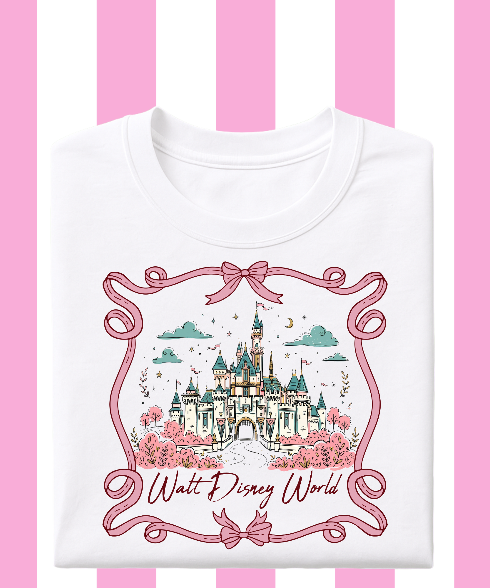 WDW Castle & Ribbon Frame - Tshirt/Sweatshirt