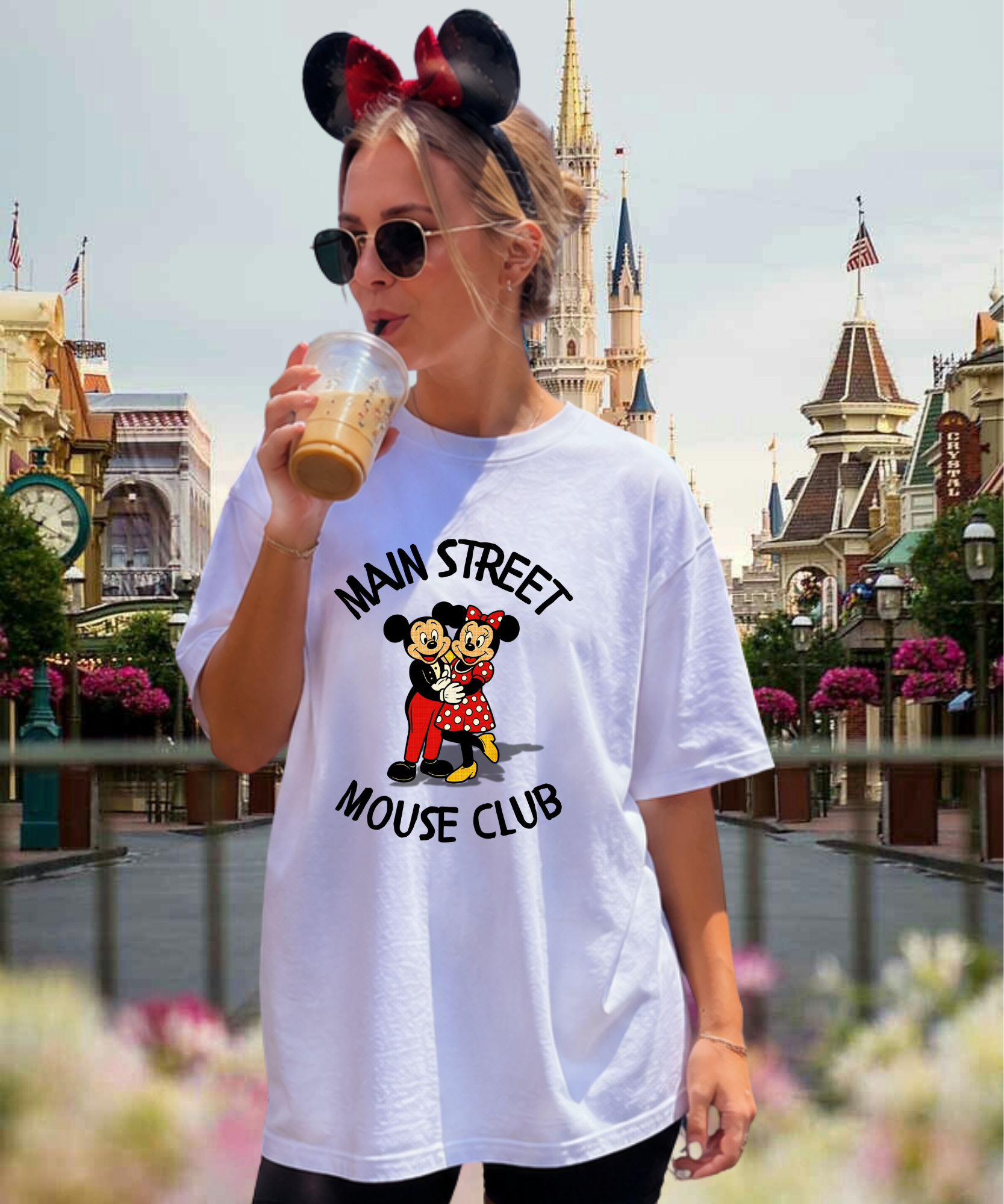 Main Street Mouse Club Exclusive - Tshirt - White/Red/Pink