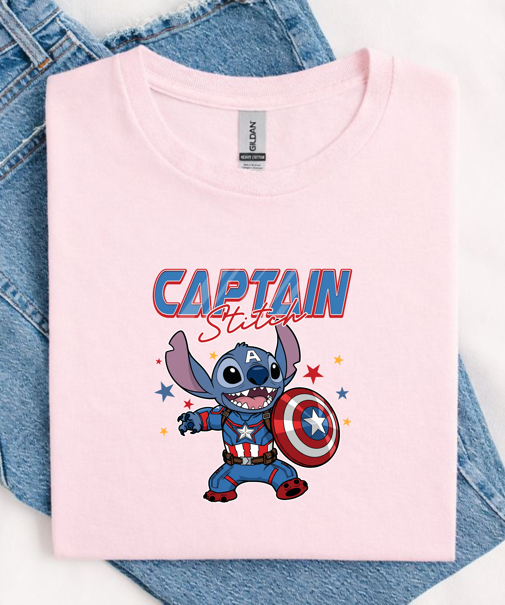 Captain Stitch - Tshirt - White/Pink