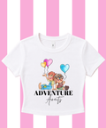 Adventure Awaits - Cropped Tee/Cropped Vest - White