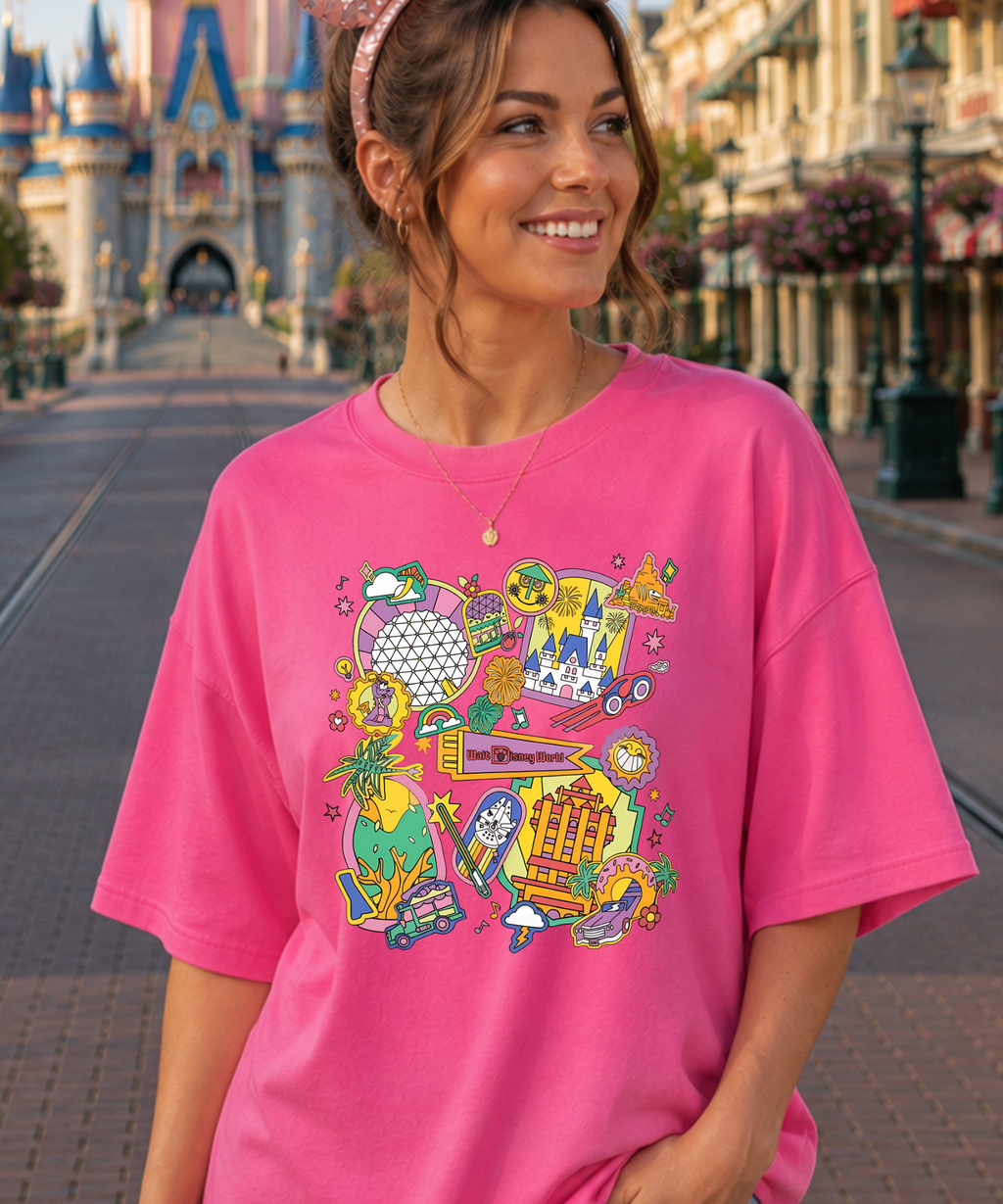 Retro DNY - Tshirt/Sweatshirt - Navy/Pink Lemonade