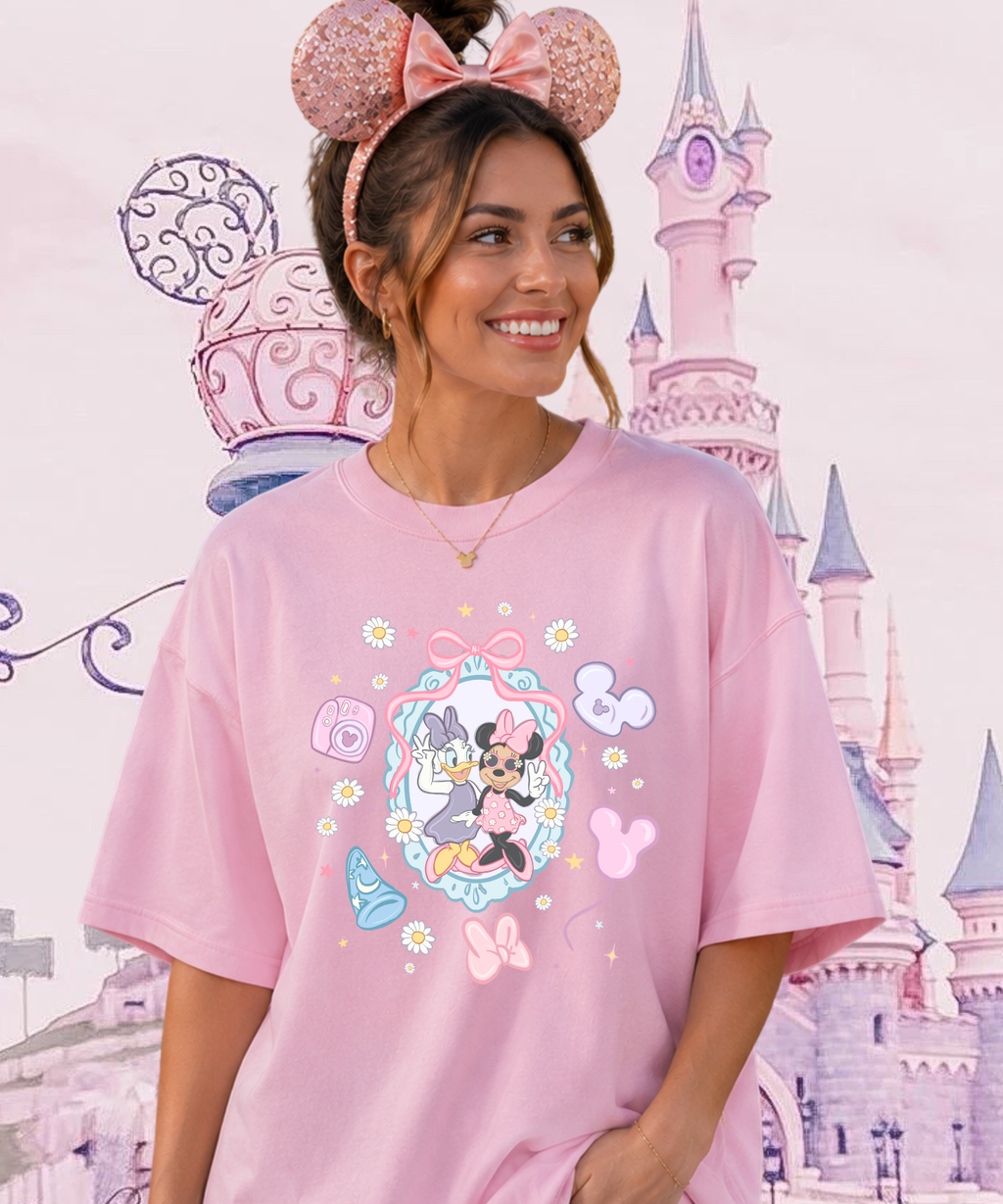 Daisy & Minnie Frame - Tshirt/Sweatshirt - White/Pink