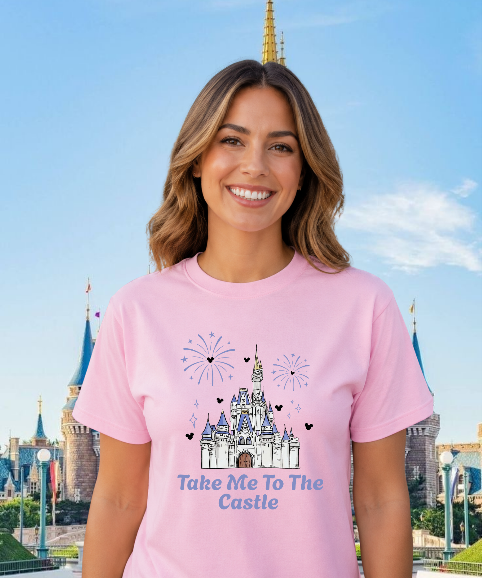 Take Me To The Castle Exclusive - Tshirt - White/Pink
