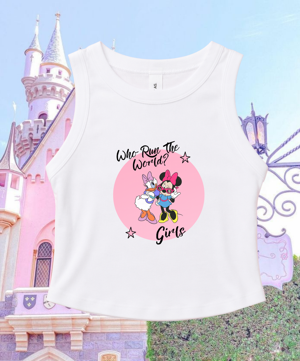 Who Run The World Exclusive - Cropped Tee/Cropped Vest - White