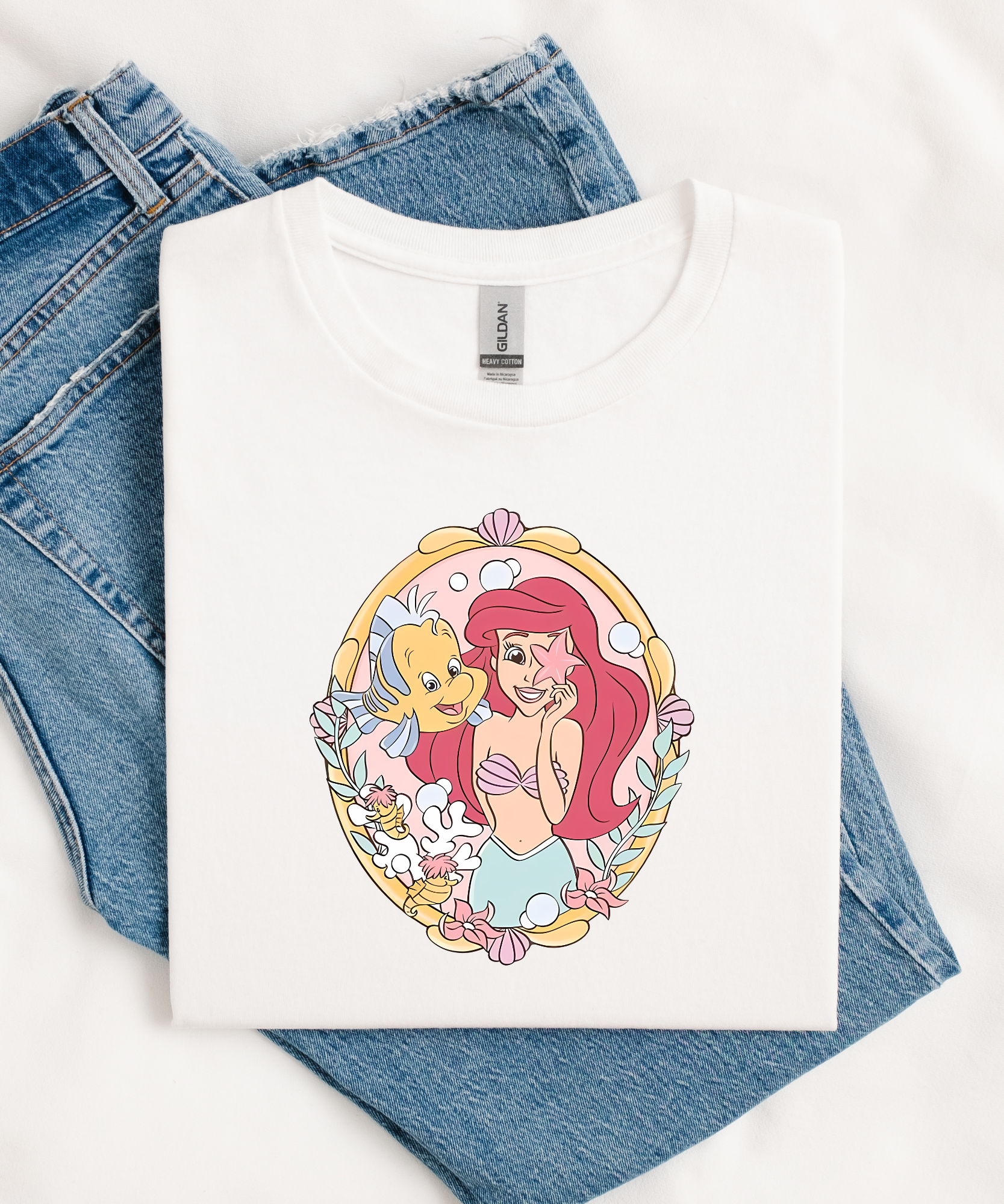 Ariel & Flounder - Tshirt - White