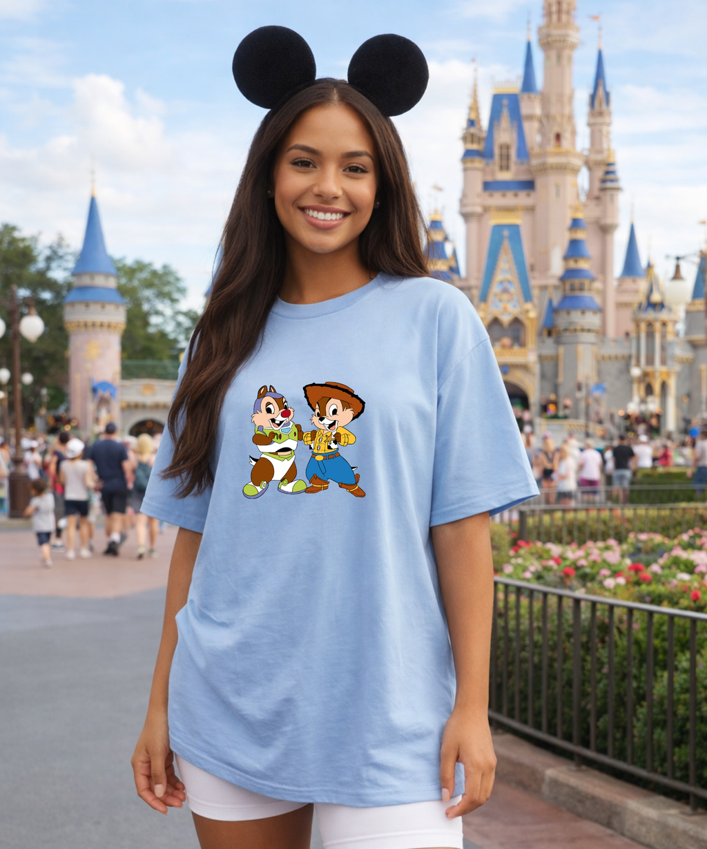 Chip n Dale Toy Story - Tshirt - White/Pink/Blue