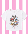 Mickey & Friends Balloons Cropped Tee/Cropped Vest