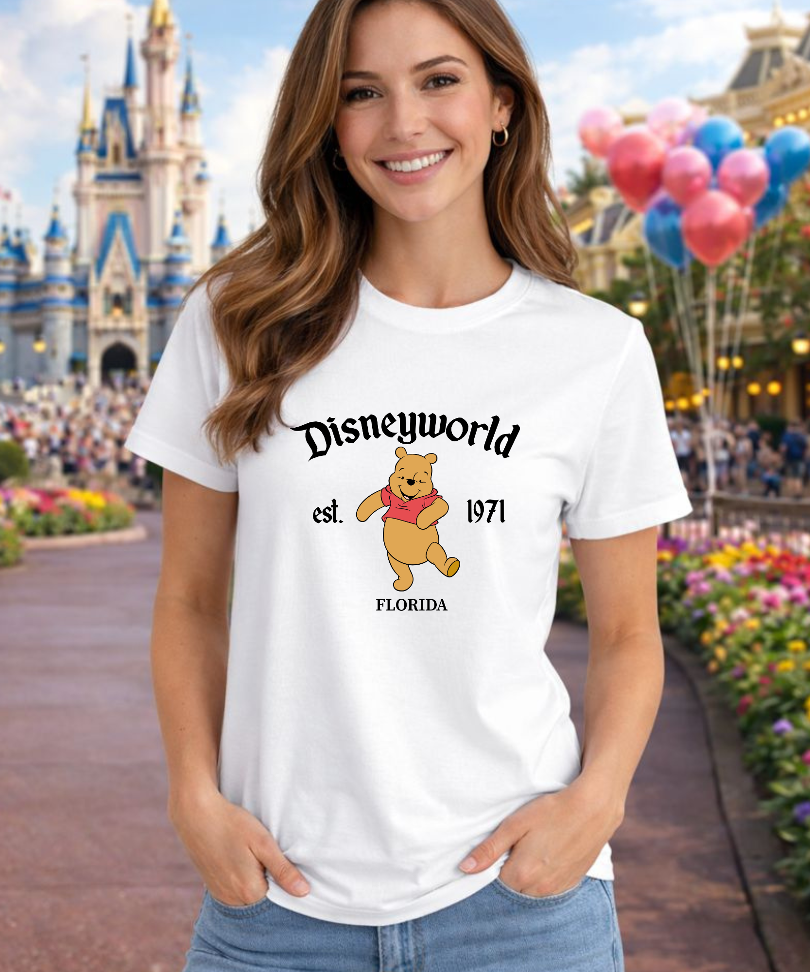 Pooh Bear Florida - Tshirt - White