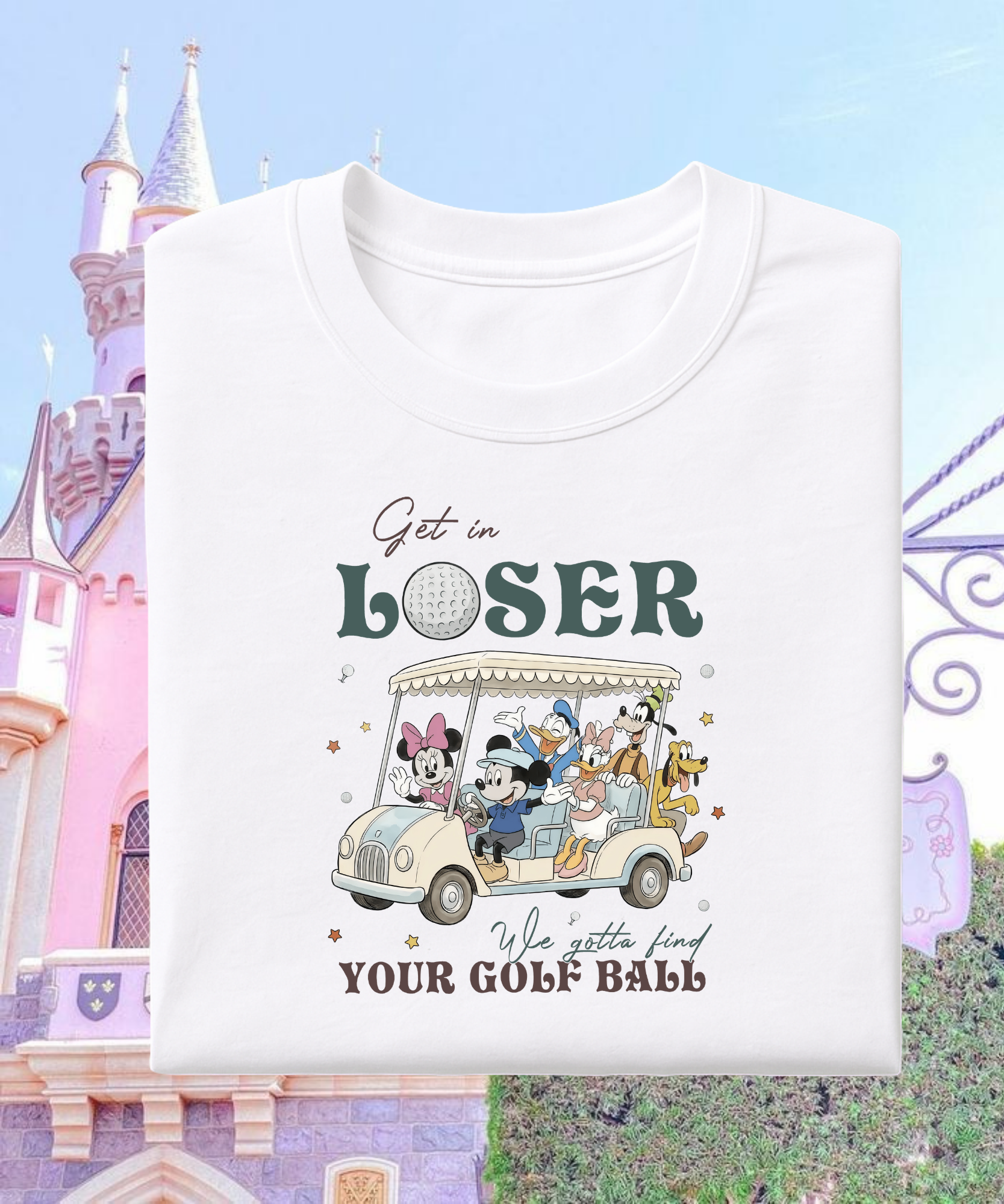 We Gotta Find Your Golf Ball - Tshirt - Pink/White