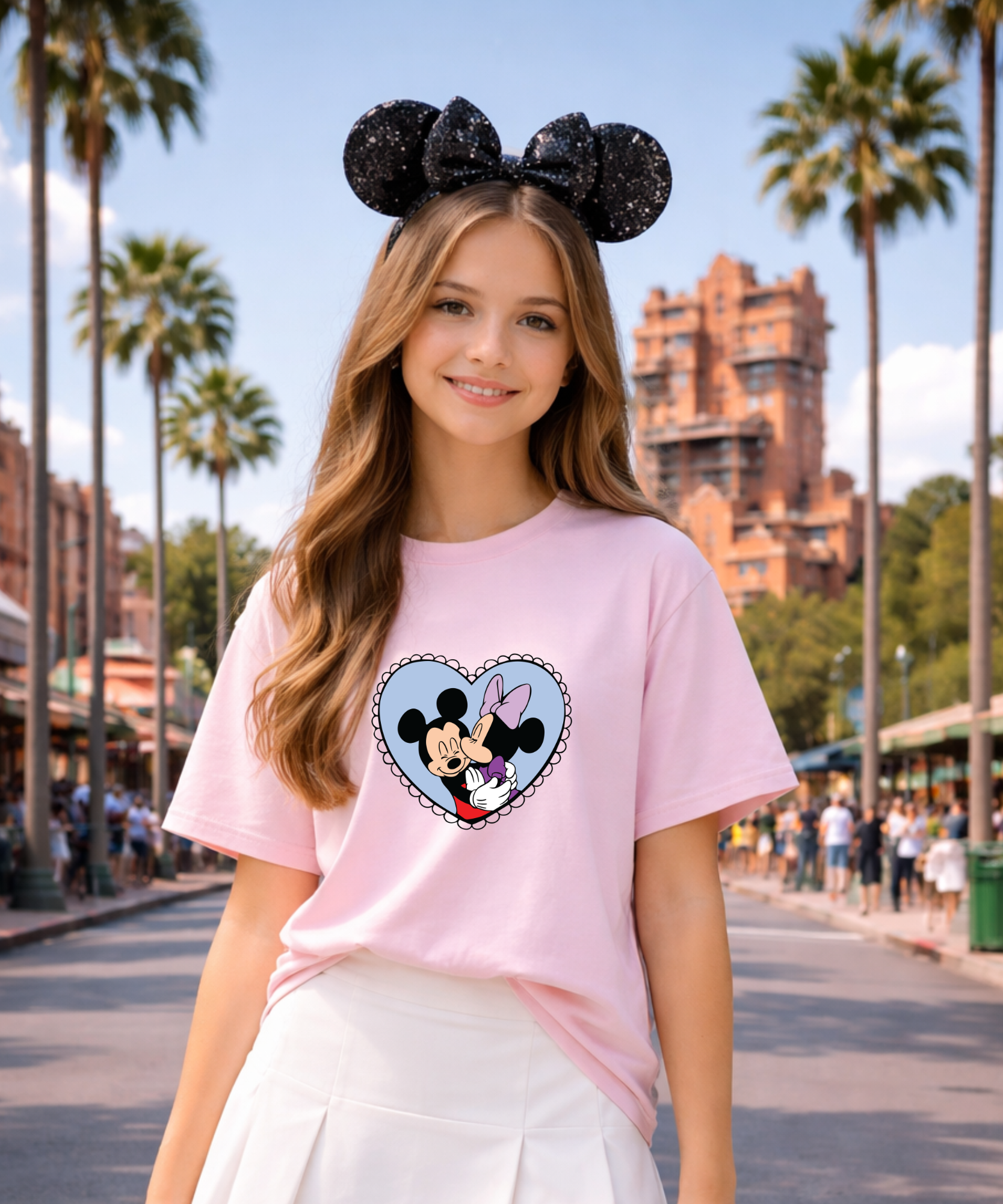 Minnie Mickey Love - Tshirt - White/Pink
