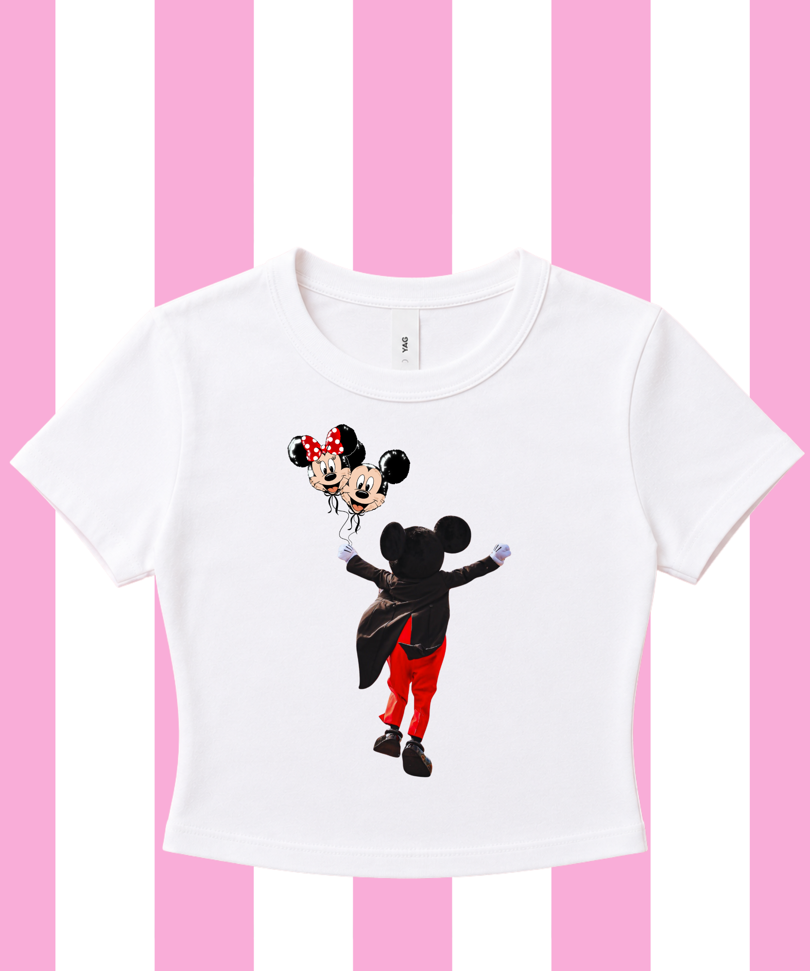 Mickey Balloons Exclusive - Cropped Tee/Cropped Vest - White