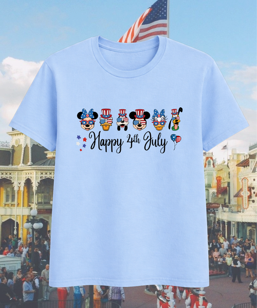 4th July Mouse & Friends Exclusive - Tshirt - White/Blue
