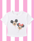 Minnie & Mickey Balloons Cropped Tee/Cropped Vest