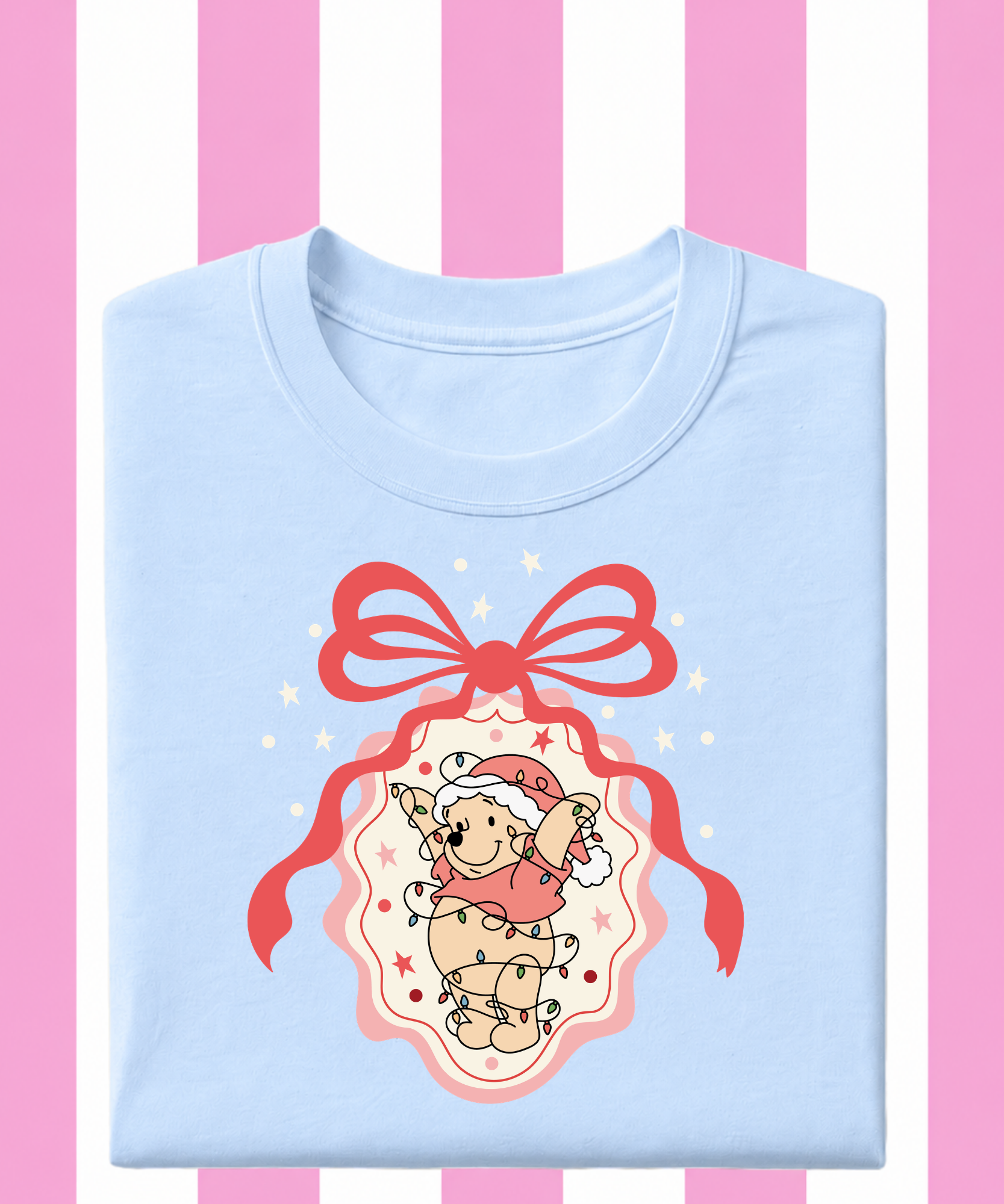 Pooh Christmas Ribbon Frame - Tshirt/Sweatshirt