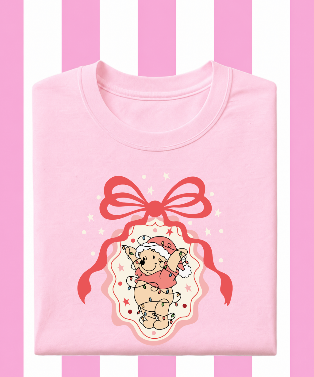 Pooh Christmas Ribbon Frame - Tshirt/Sweatshirt