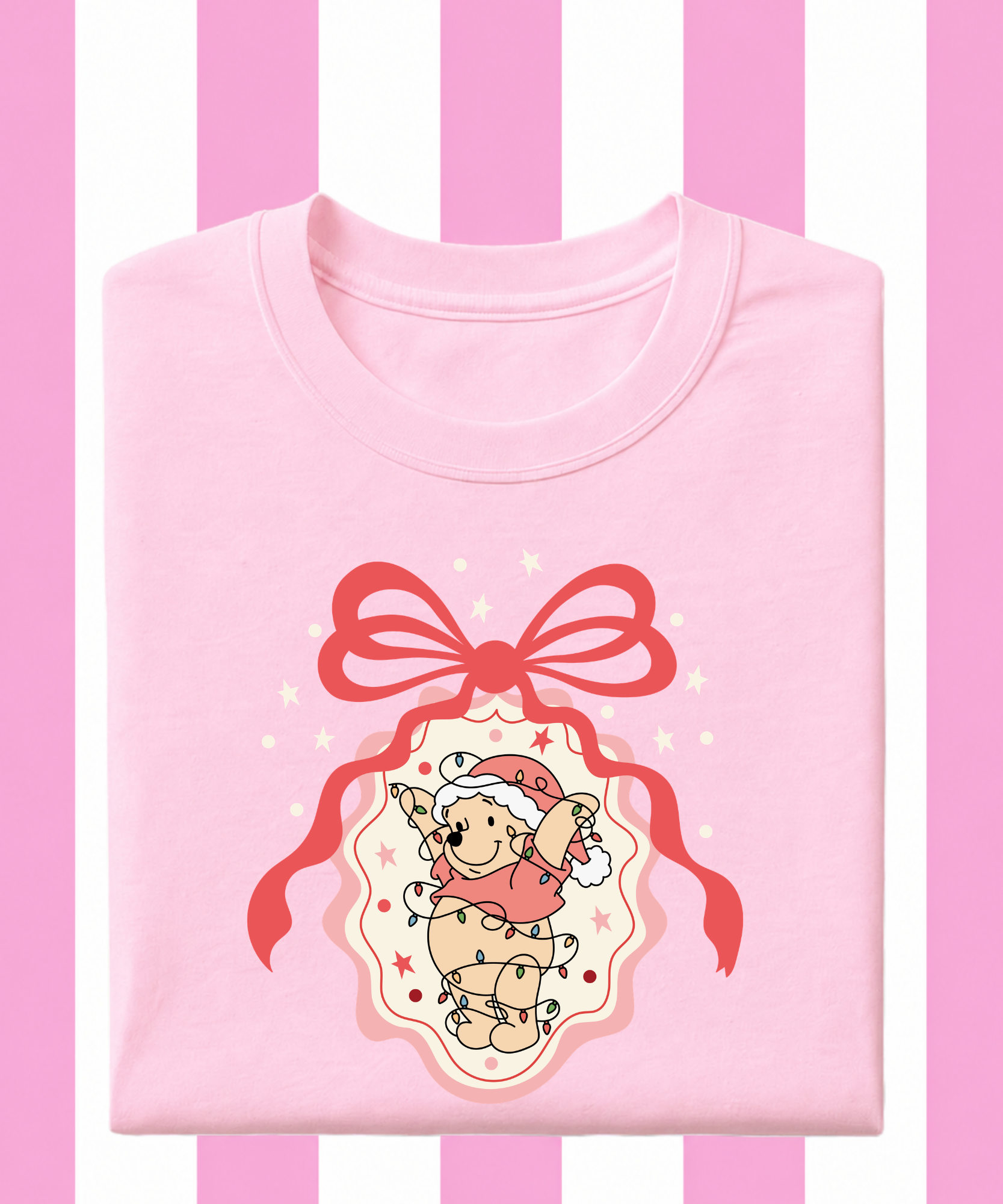 Pooh Christmas Ribbon Frame - Tshirt/Sweatshirt