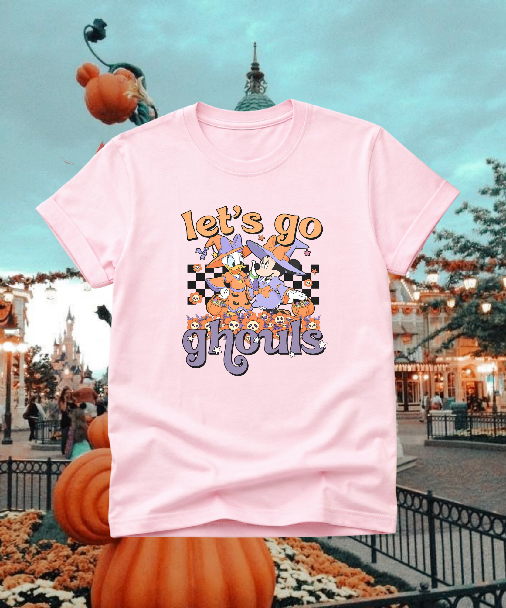Let’s Go Ghouls - Tshirt/Sweatshirt - White/Pink