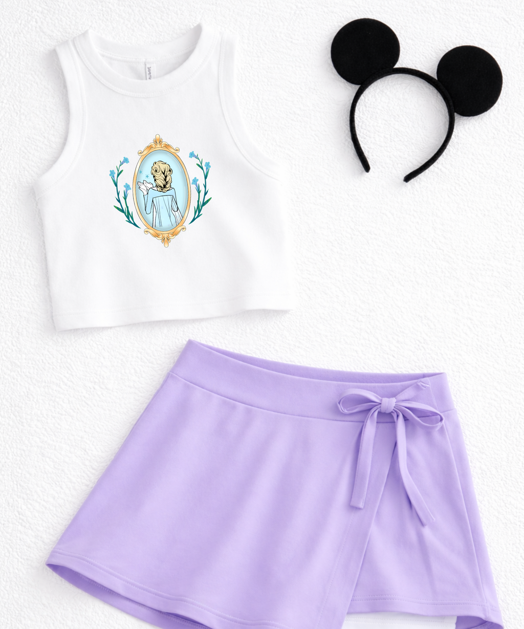 Princess Cropped Vest - Multiple Princess Options - White