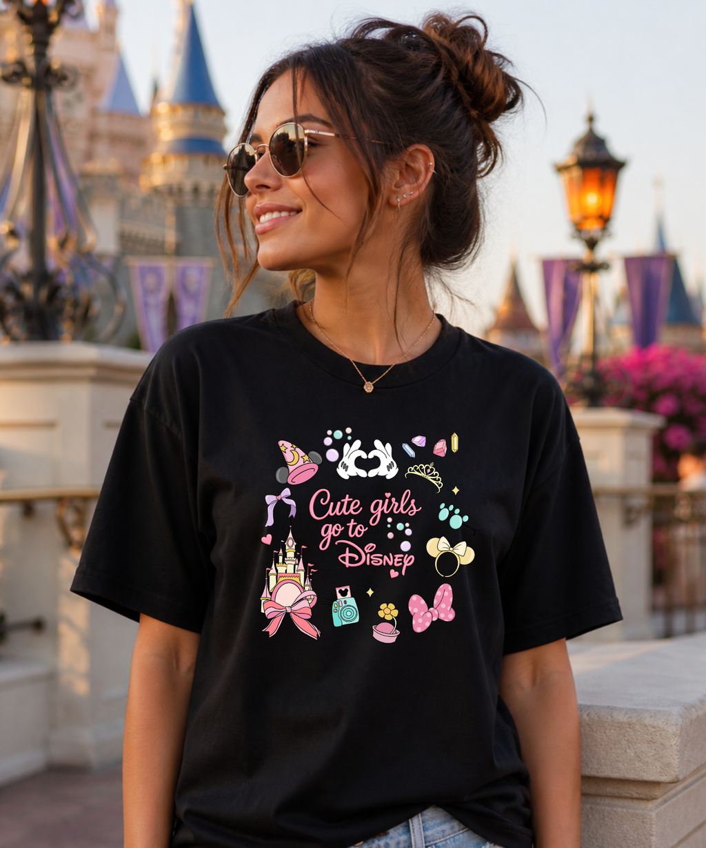 Cute Girls Go To DNY Exclusive - Tshirt/Sweatshirt - White/Pink Lemonade/Black