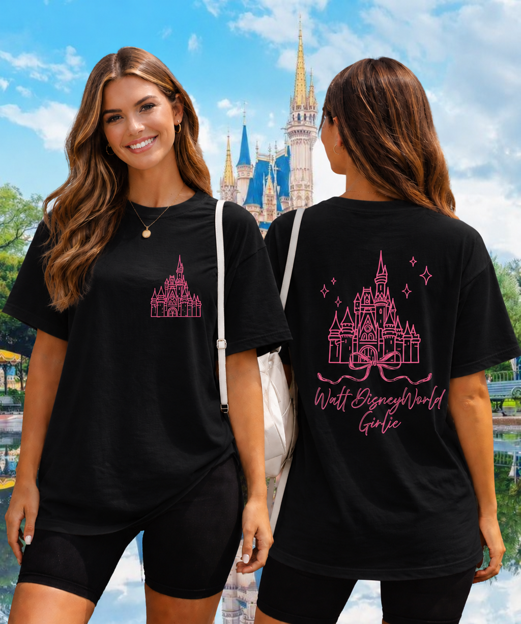 WDW Girlie Exclusive Double Sided - Tshirt/Sweatshirt - White/Pink/Black