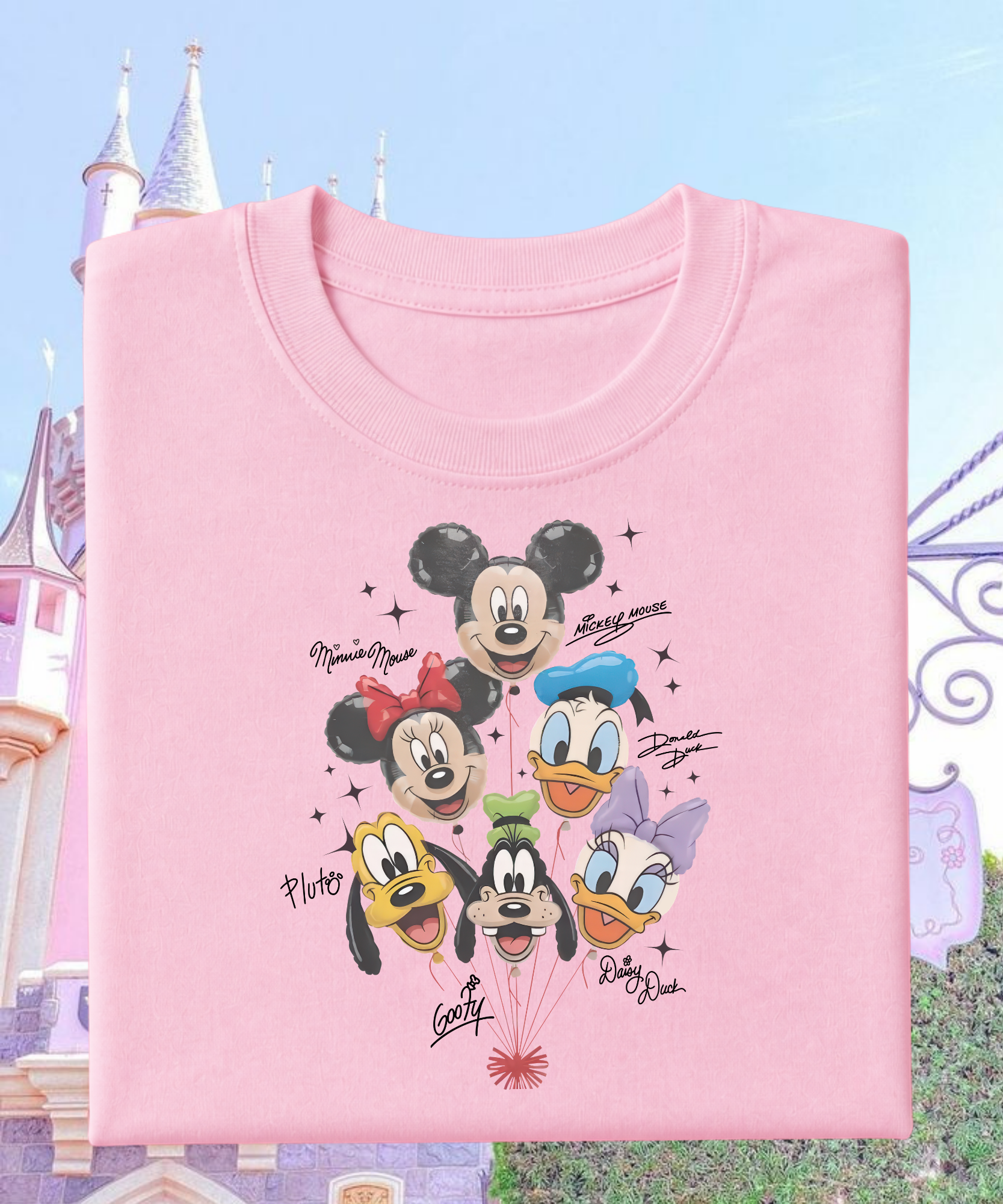 Mickey 6 Balloons - Tshirt/Sweatshirt - White/Pink/Blue