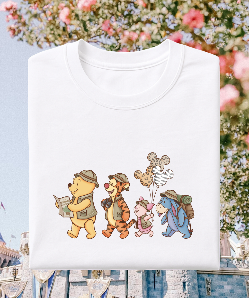 Pooh & Friends AK - Tshirt - White/Pink/Blue