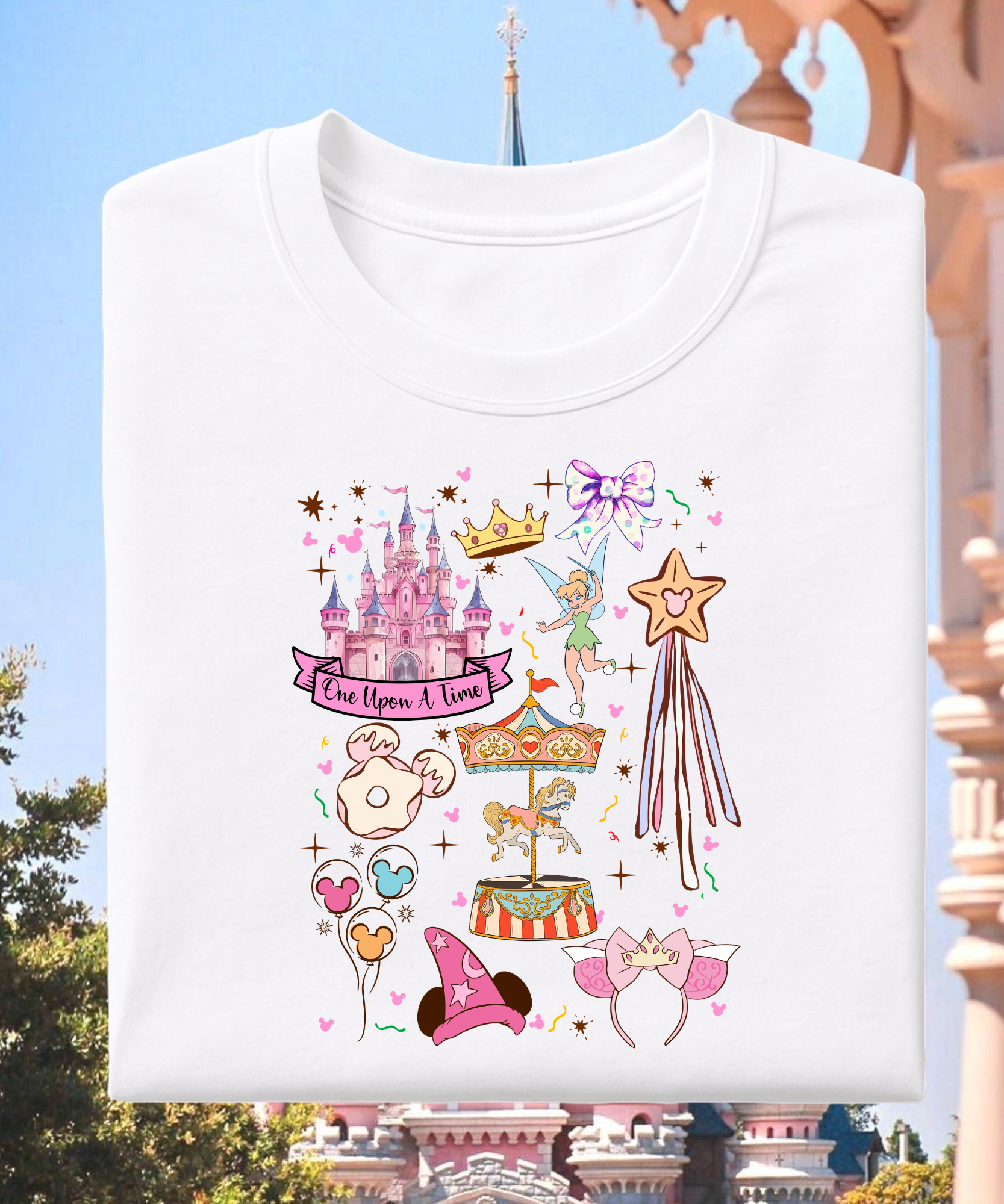 Once Upon A Time - Tshirt/Sweatshirt - White/Hot Pink