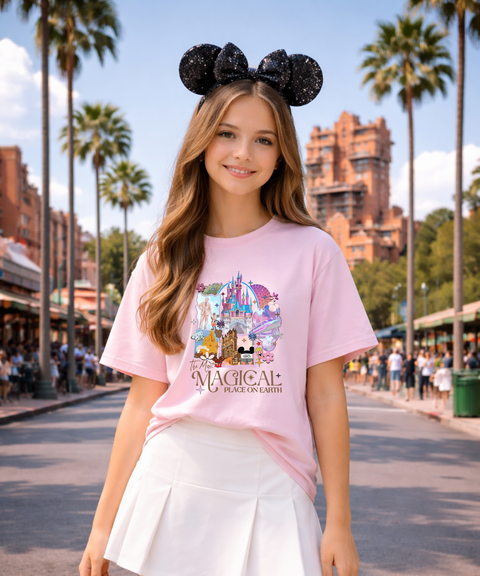 Magical Place - Tshirt - White/Pink/Blue