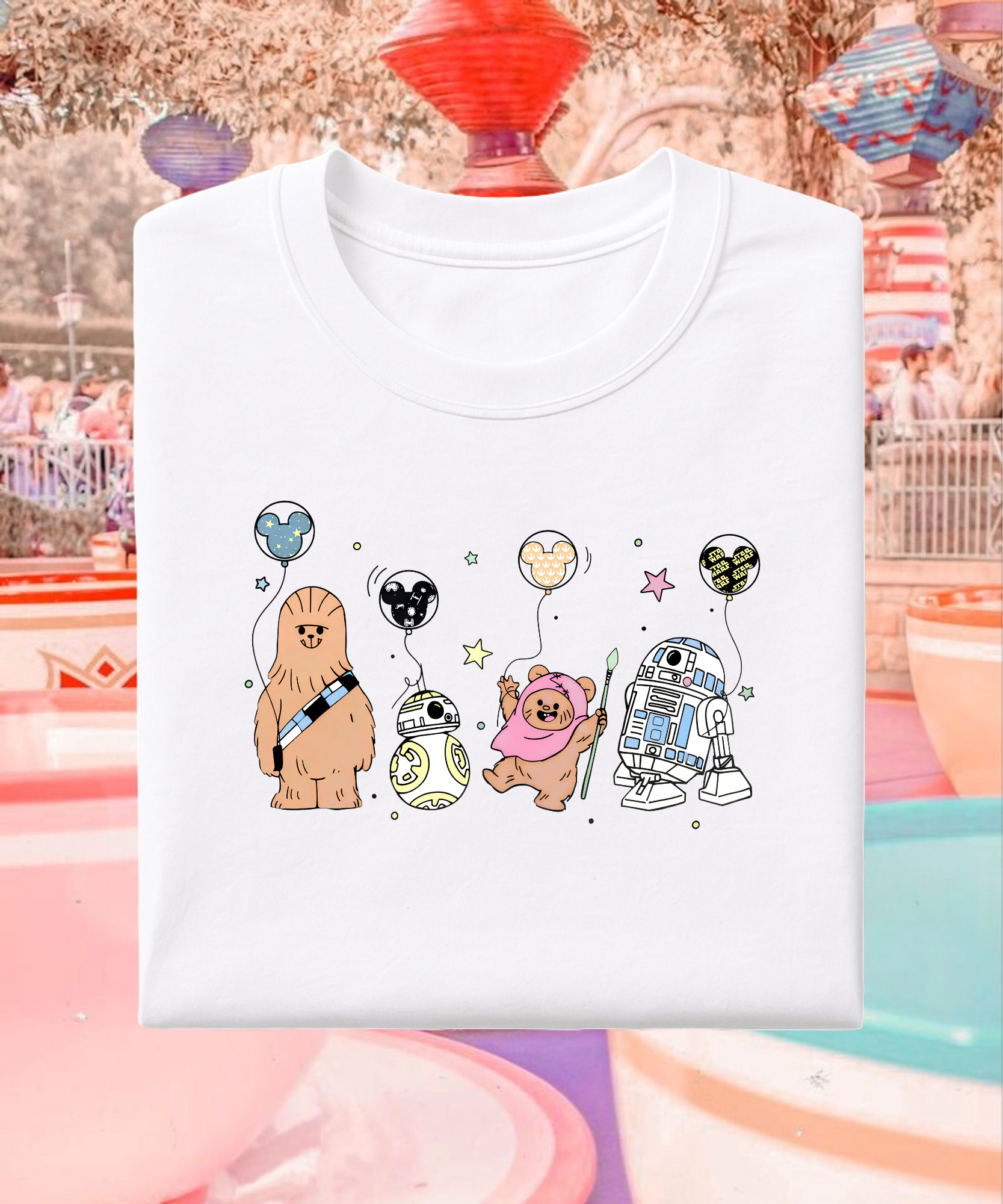 Chewie & Friends - Tshirt - White/Pink/Hot Pink