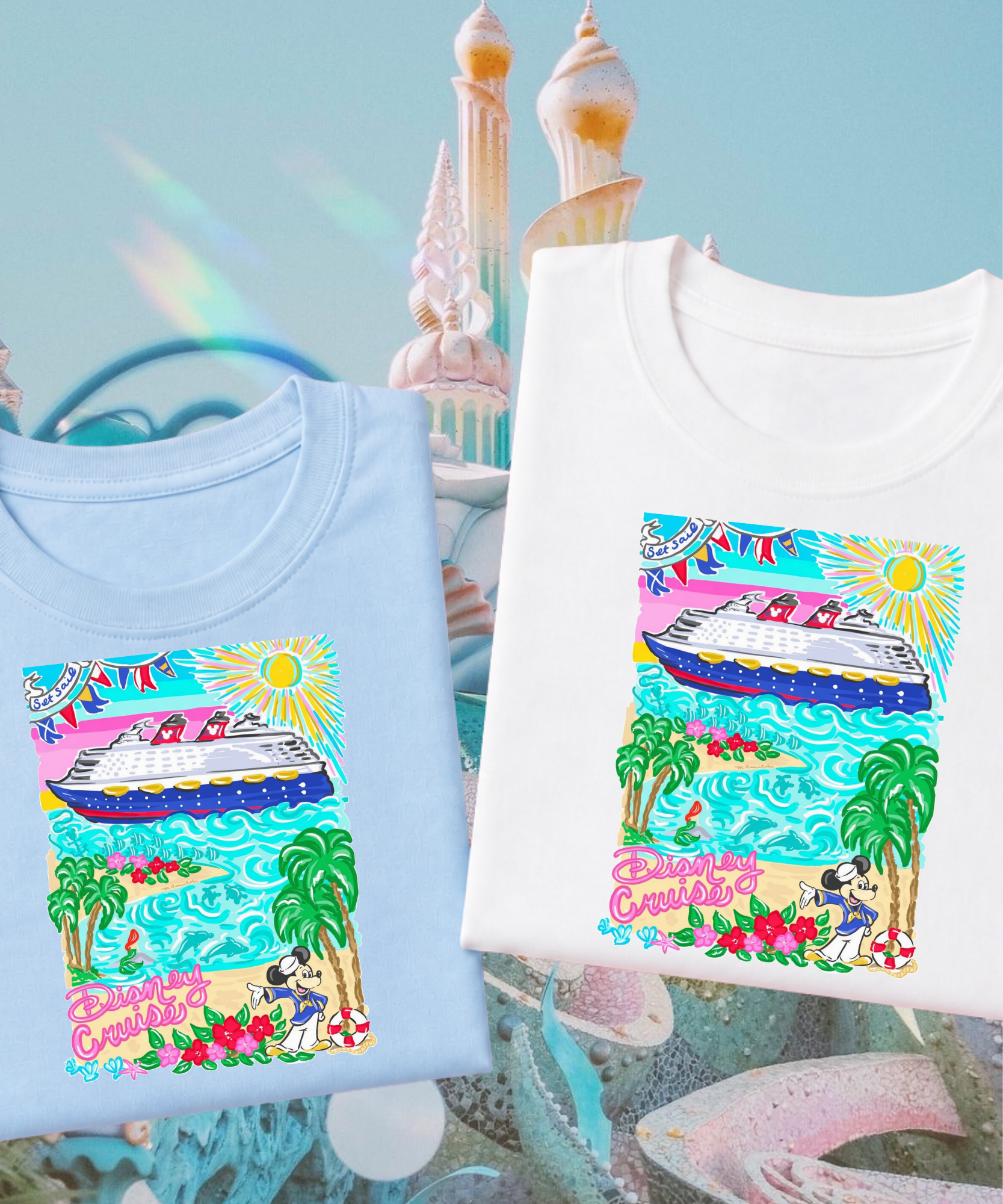 Painted Cruise - Tshirt - White/Blue