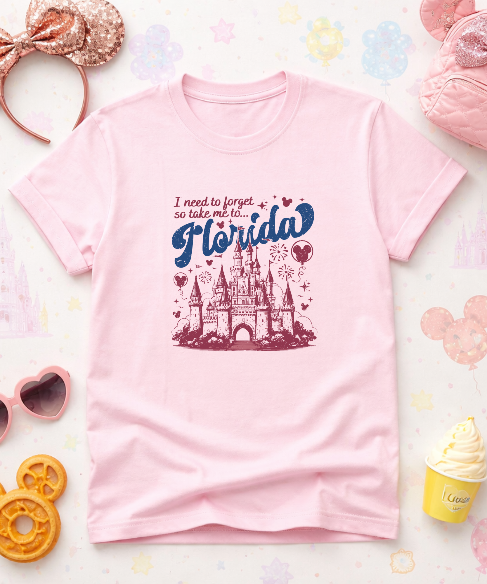 I Need To Forget - Tshirt - Sand/Pink/White