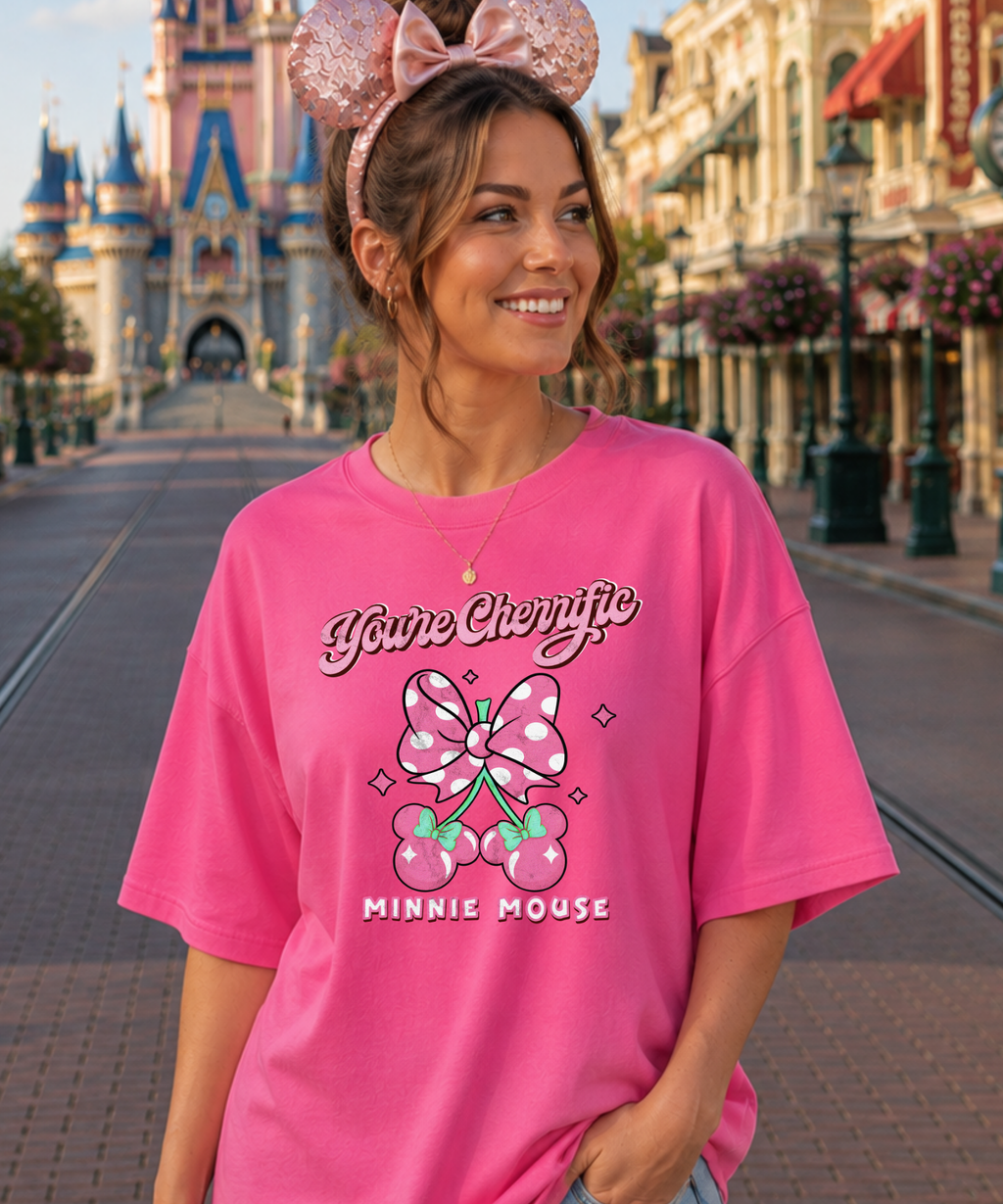 You’re Cherrific - Tshirt/Sweatshirt - White/Lemonade Pink/Navy