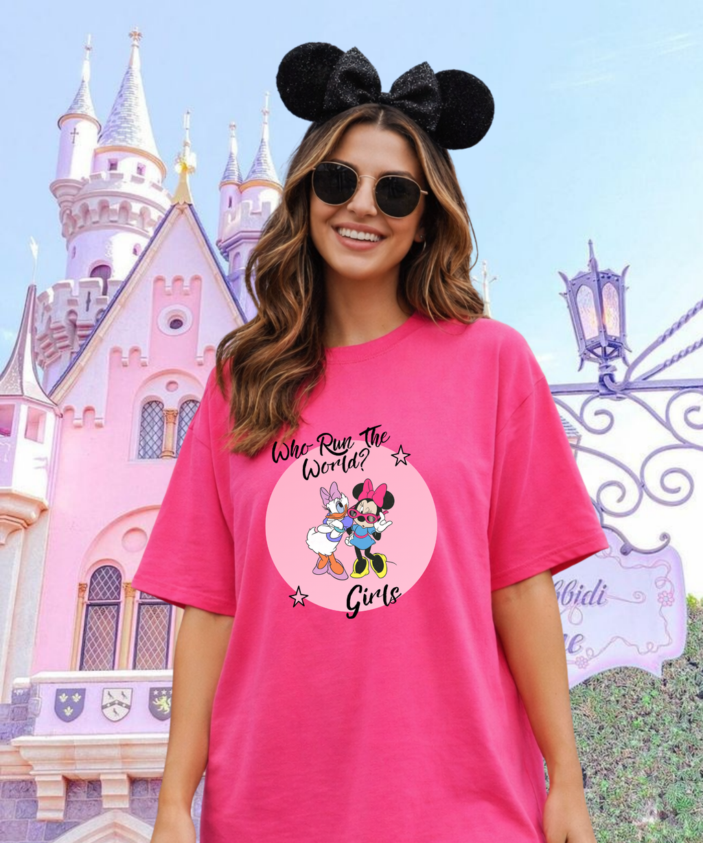 Who Run The World Exclusive - Tshirt - White/Pink/Hot Pink
