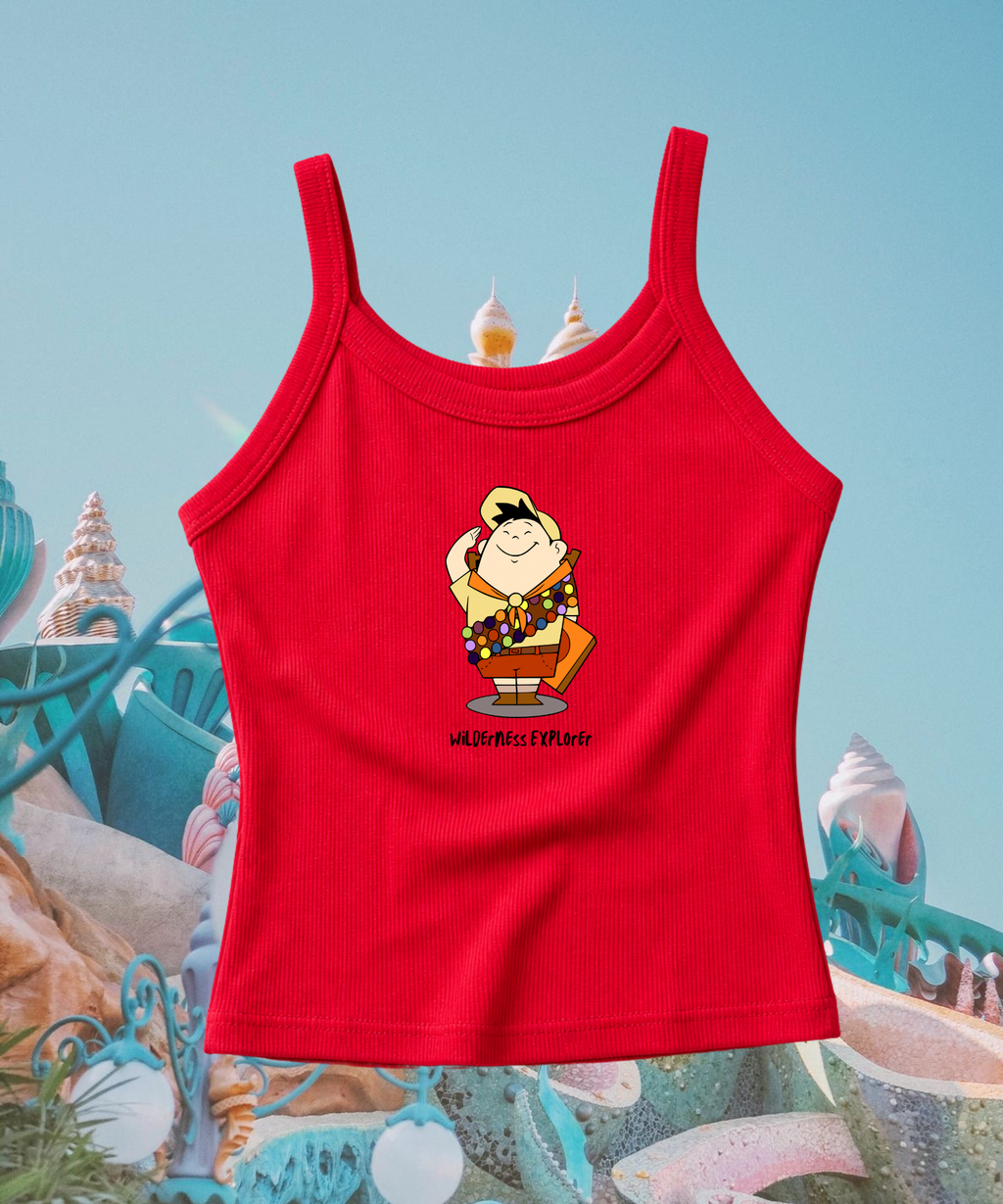 Wilderness Explorer Exclusive Spaghetti Strap Tank Top - White/Red